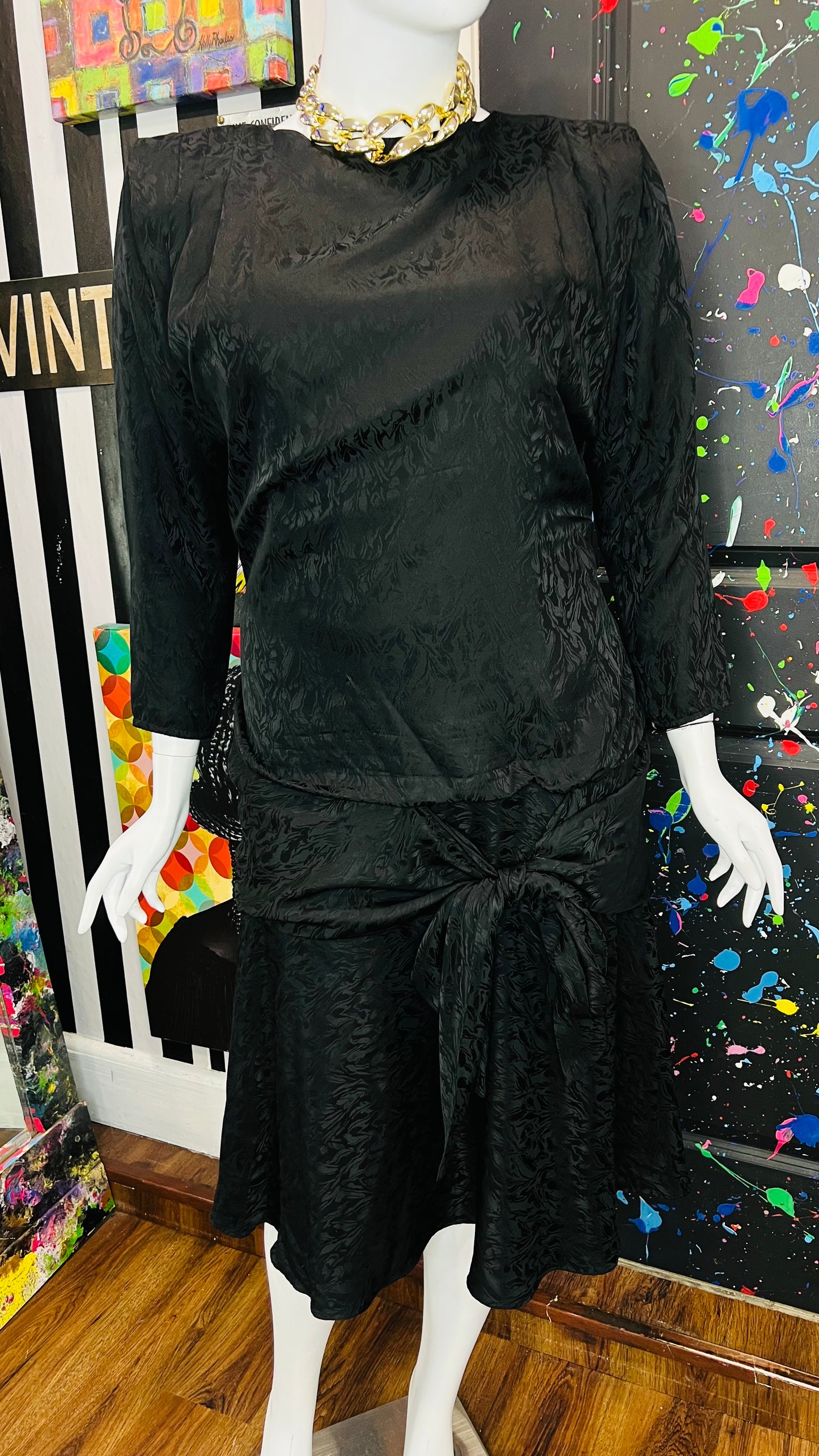 Vintage Black 80’s/90’s Dress (16)