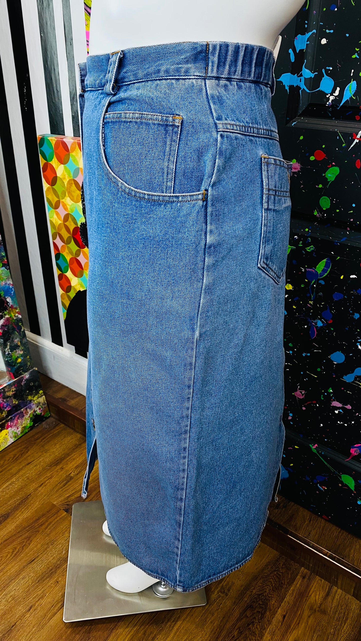 Vintage Denim Front Button Skirt (18W)