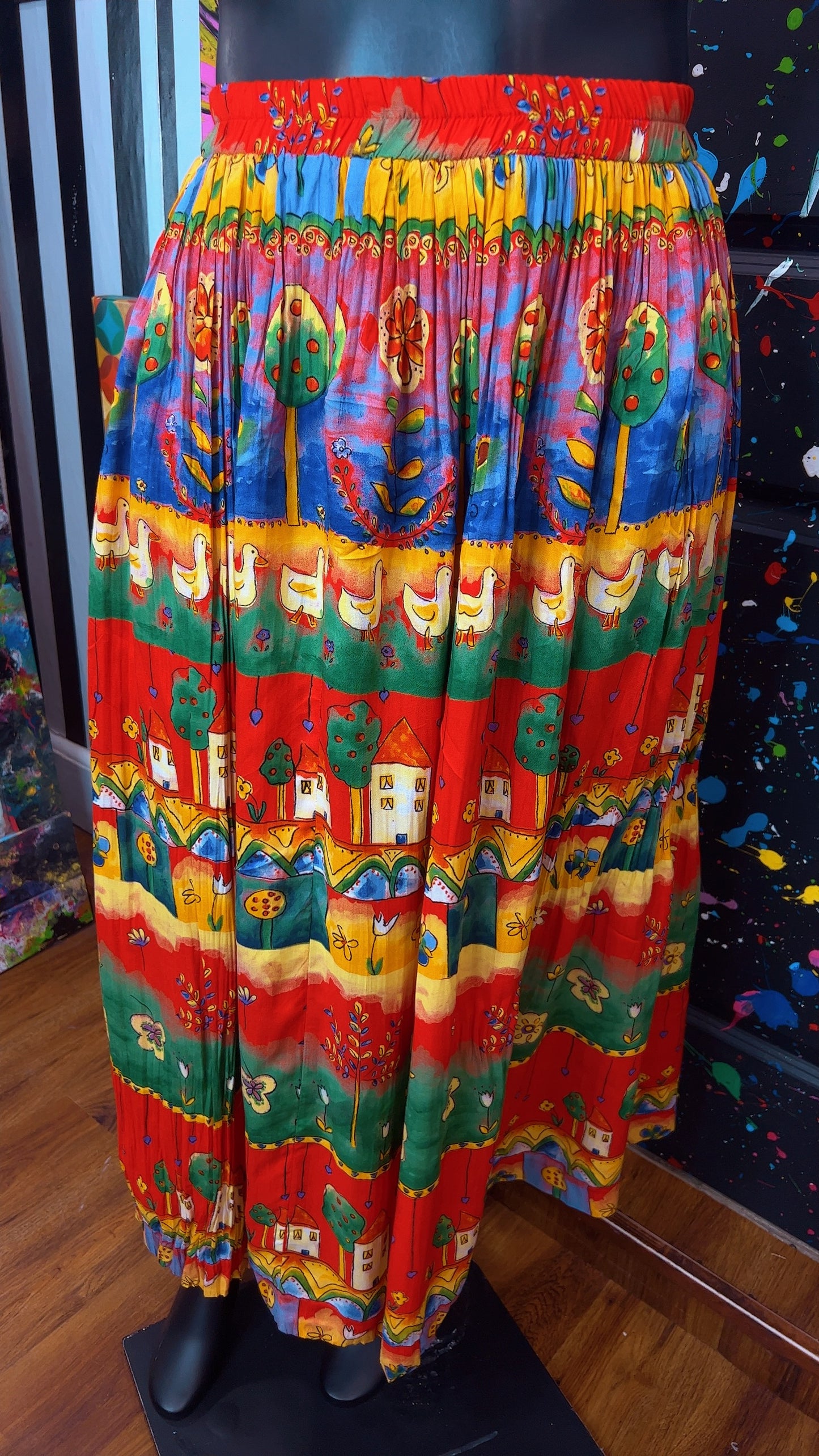 Vintage Rayon ‘Neighborhood’ Skirt (18/20)