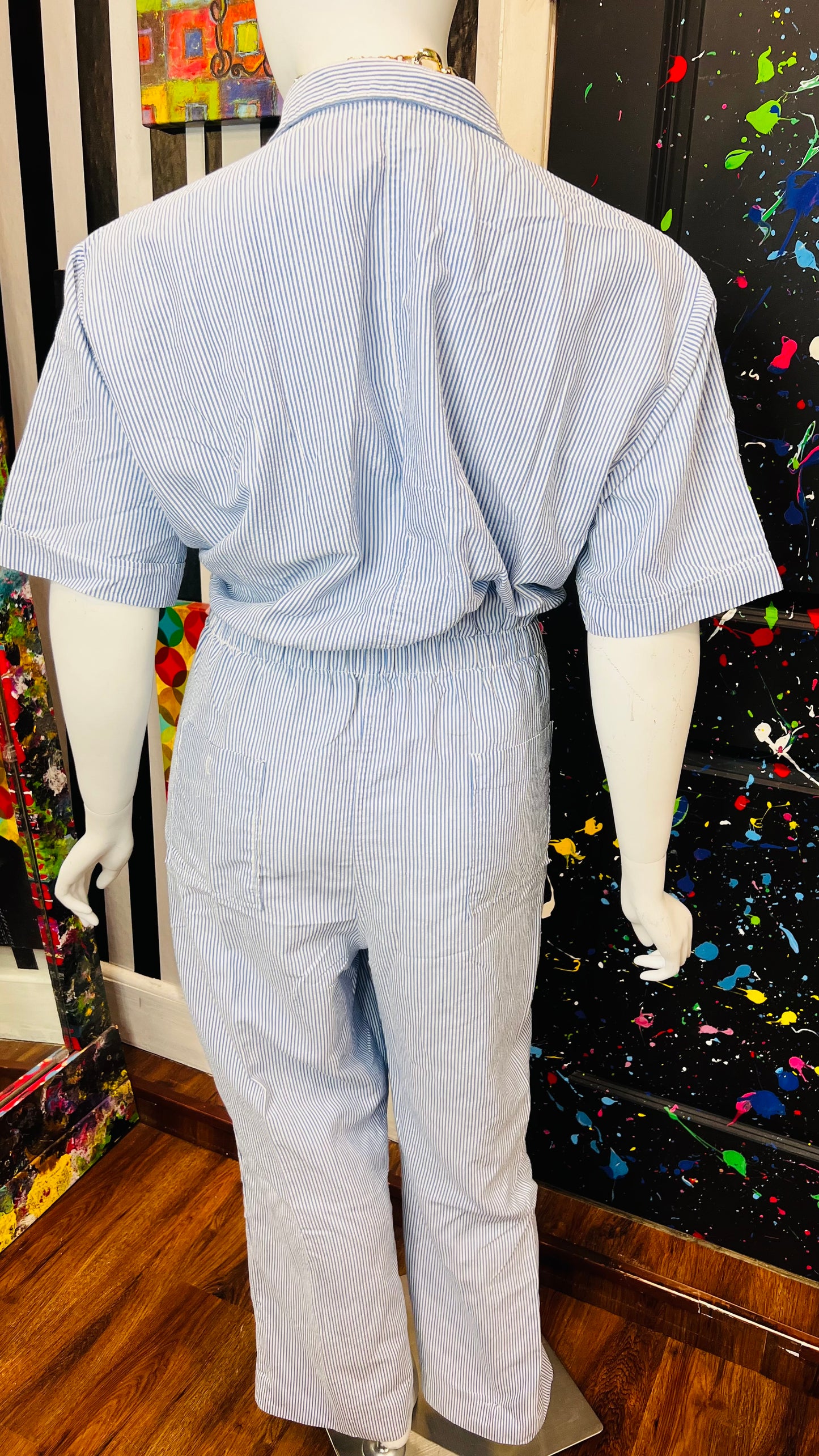 Vintage 60’s/70’s Blue & White Jumpsuit (20)