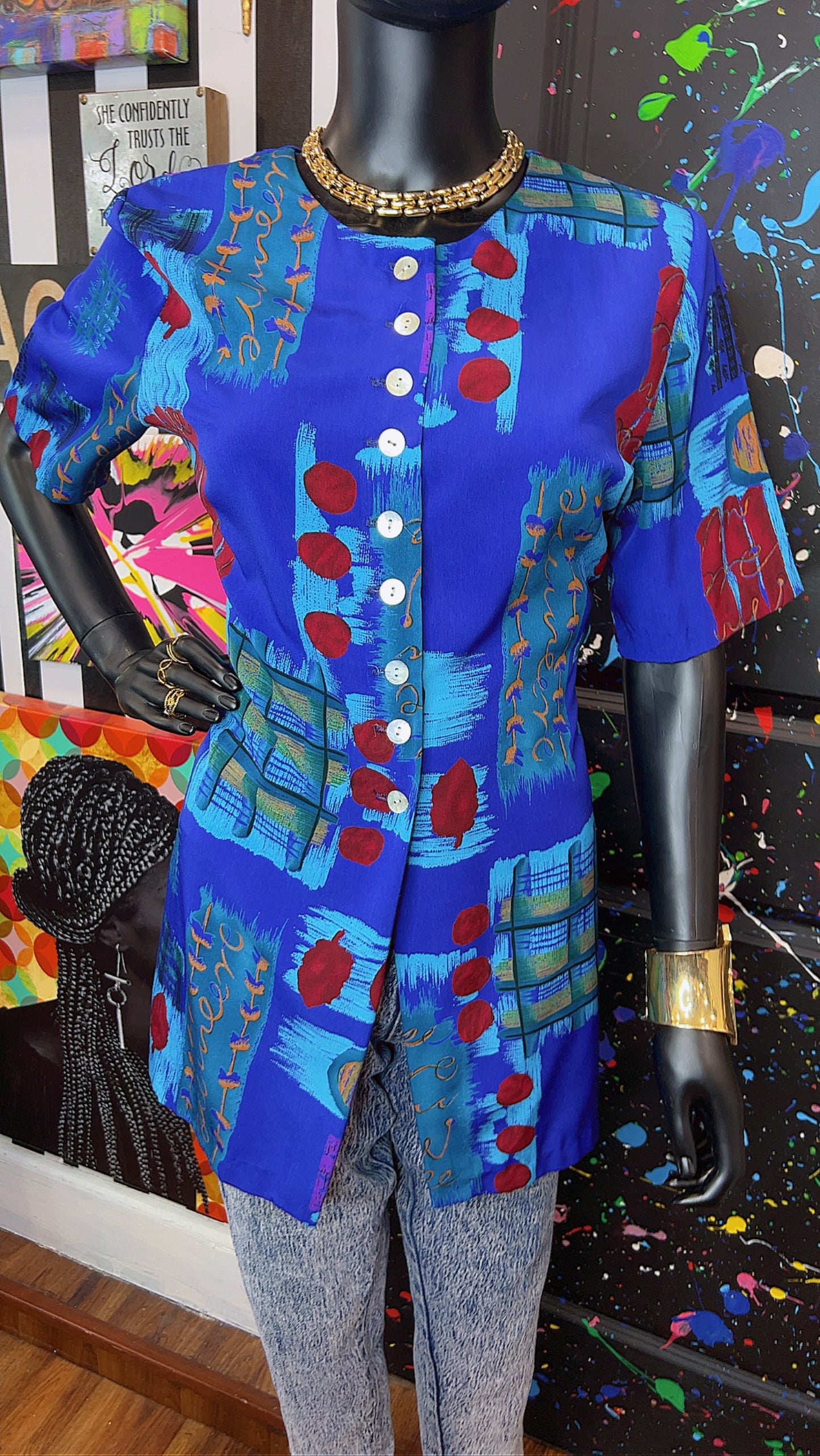 Vintage Abstract 90’s Blouse (12)