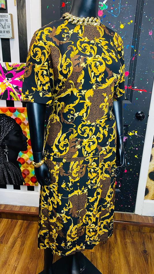 Vintage Nautical & Animal Print Skirt Set (20W)