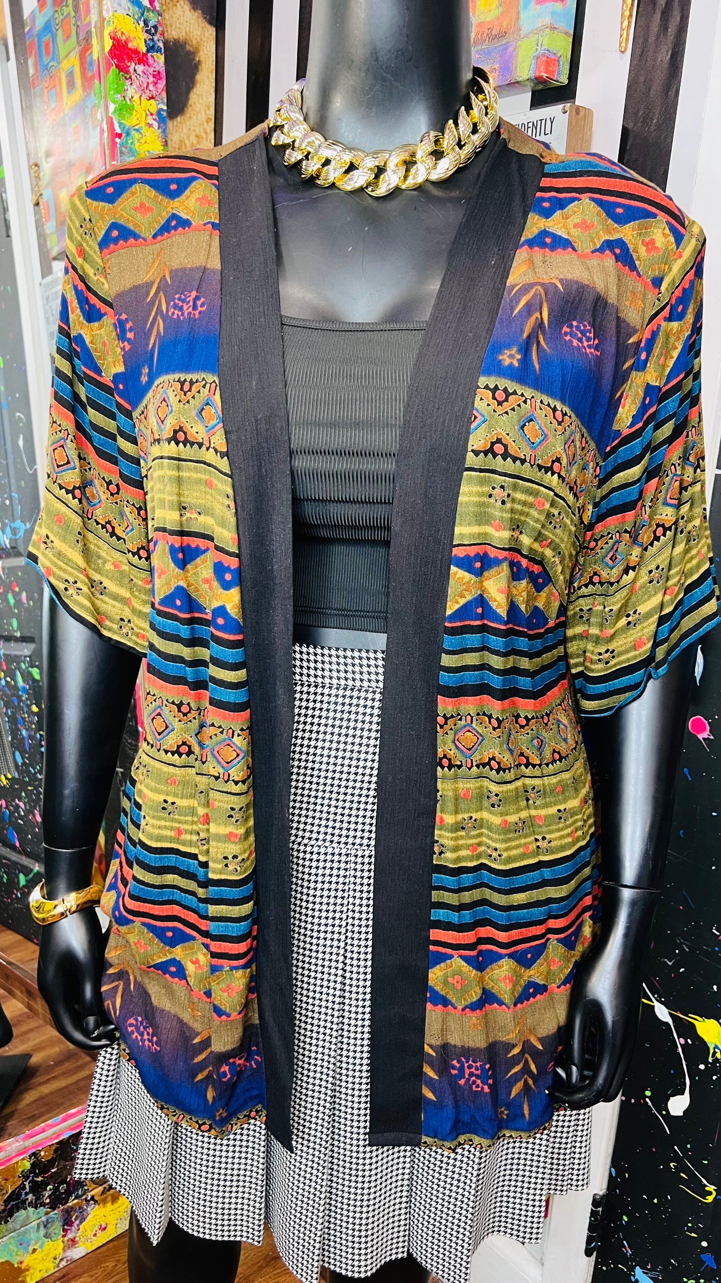 Vintage Rayon Short Sleeve Duster (24W)