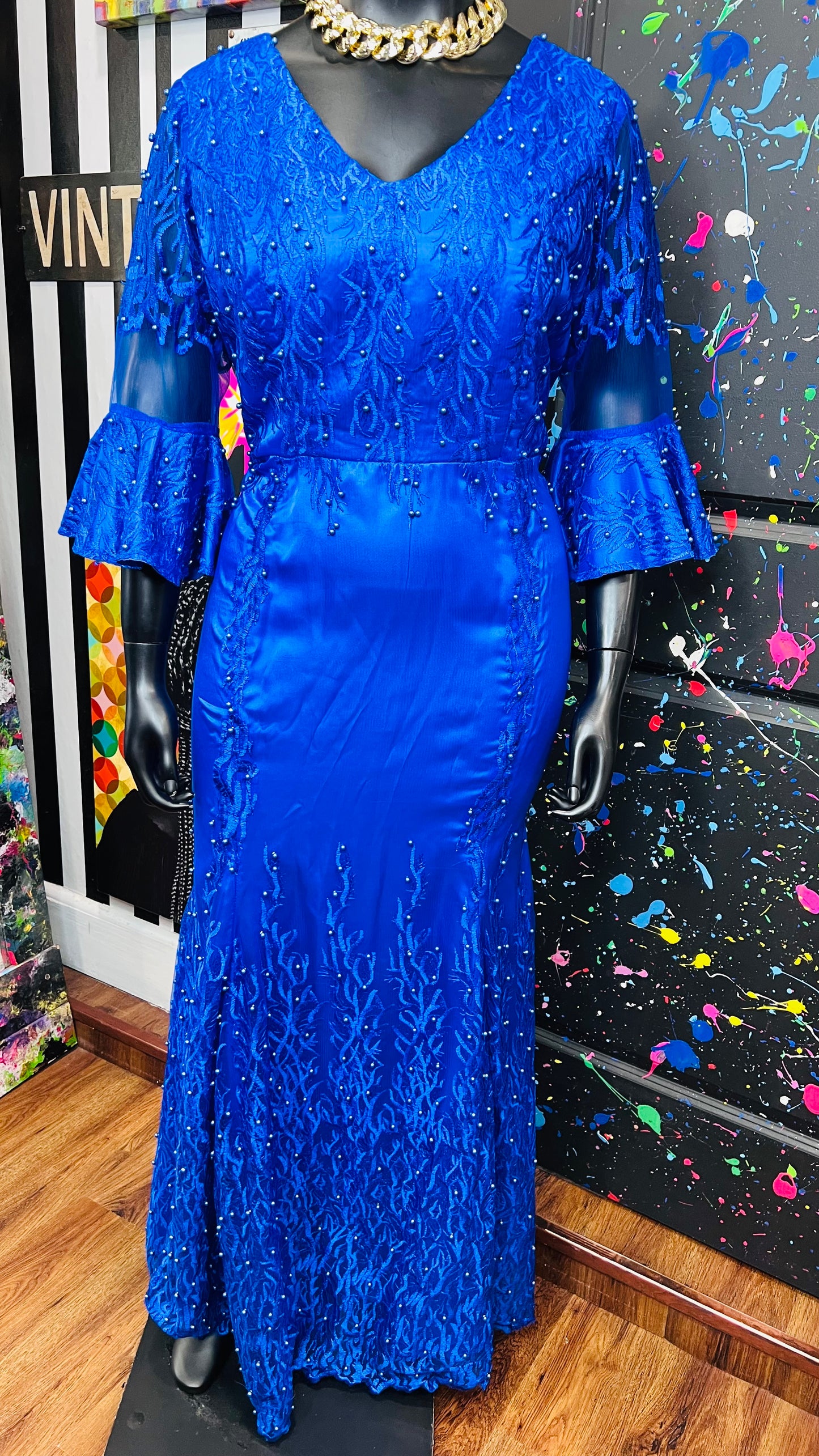 Jewel Blue & Sheer Formal Dress (14)