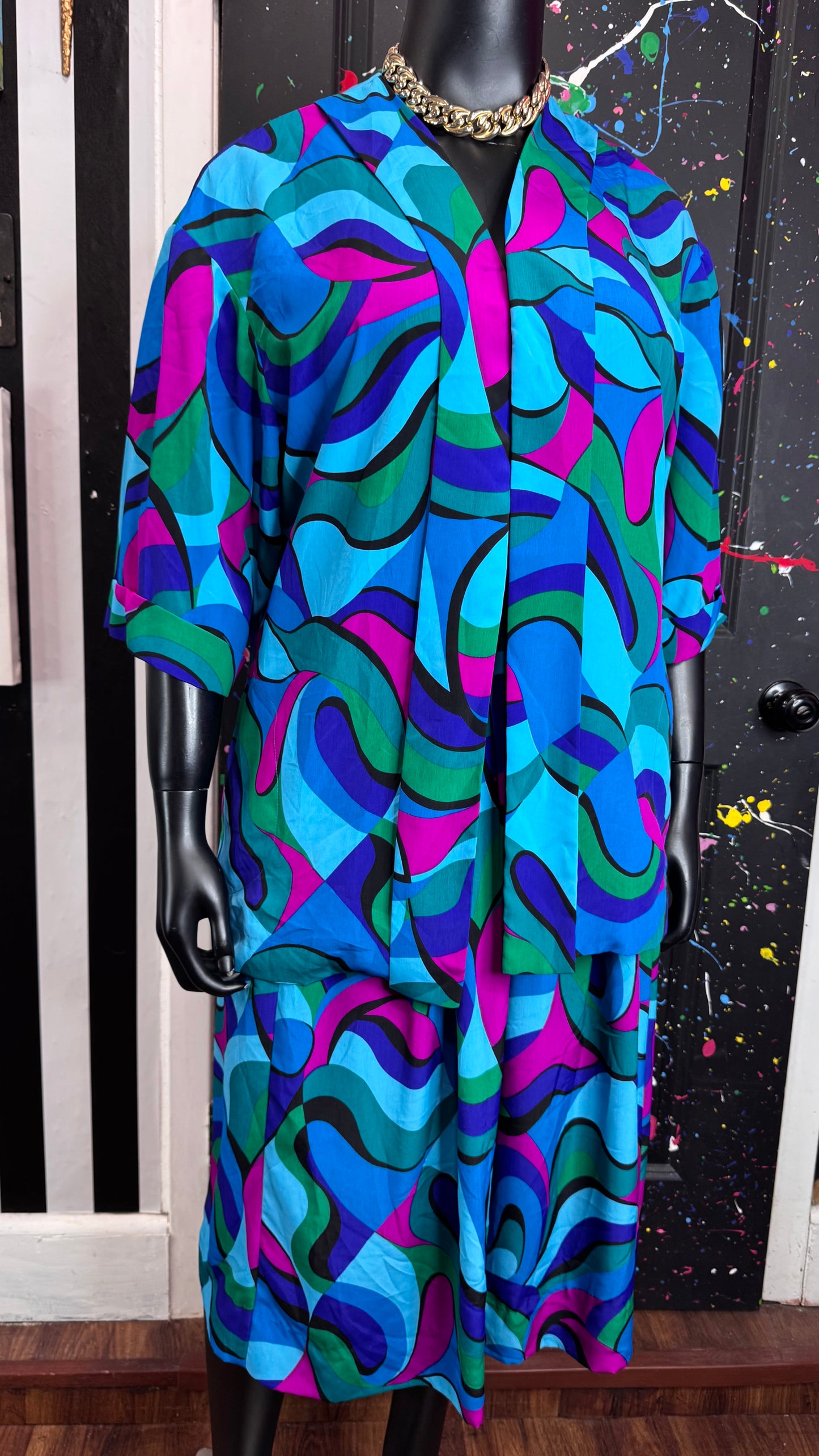 Vintage Abstract Skirt Set (12)