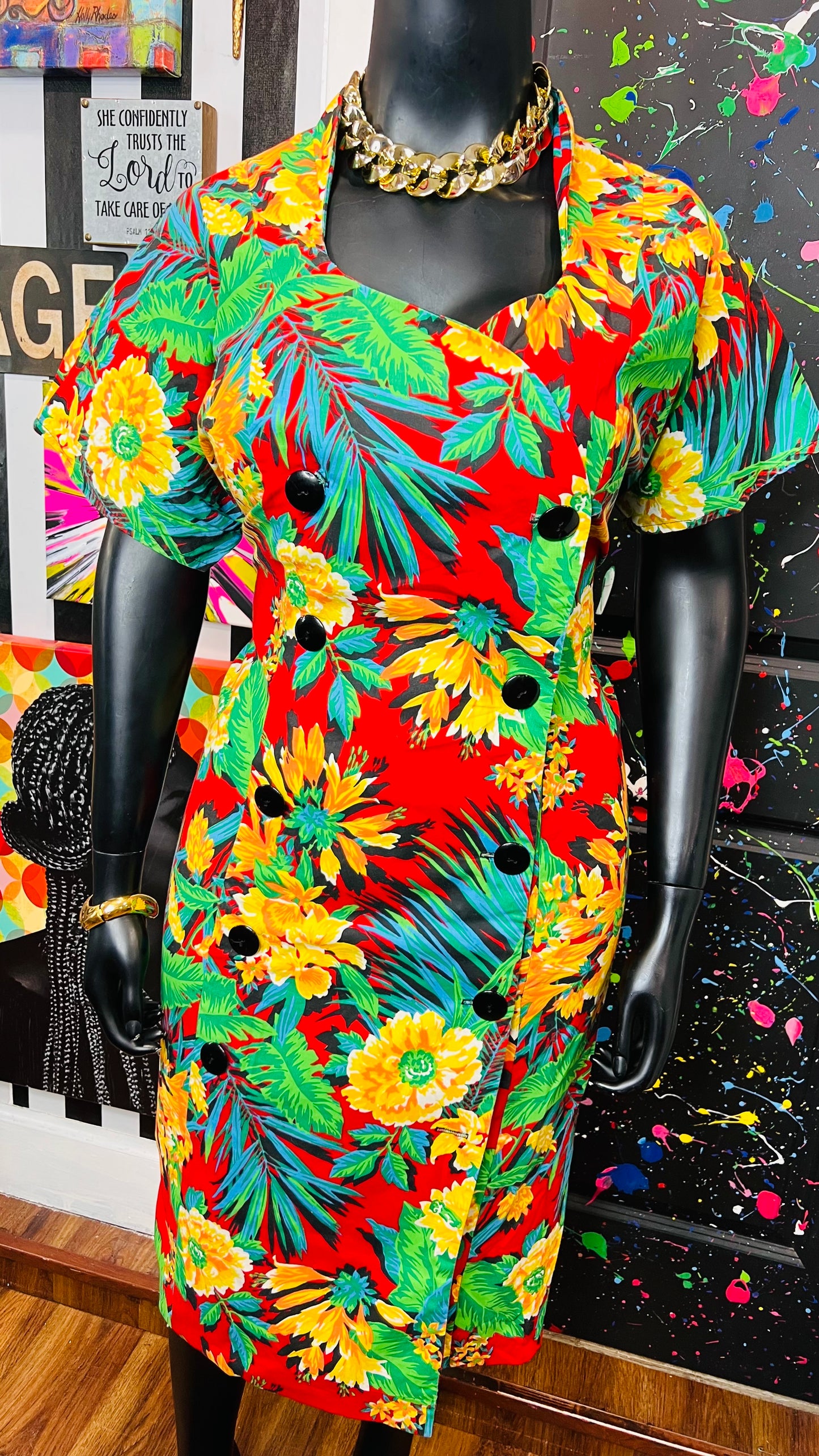 Vintage Vibrant Floral Dress (22)