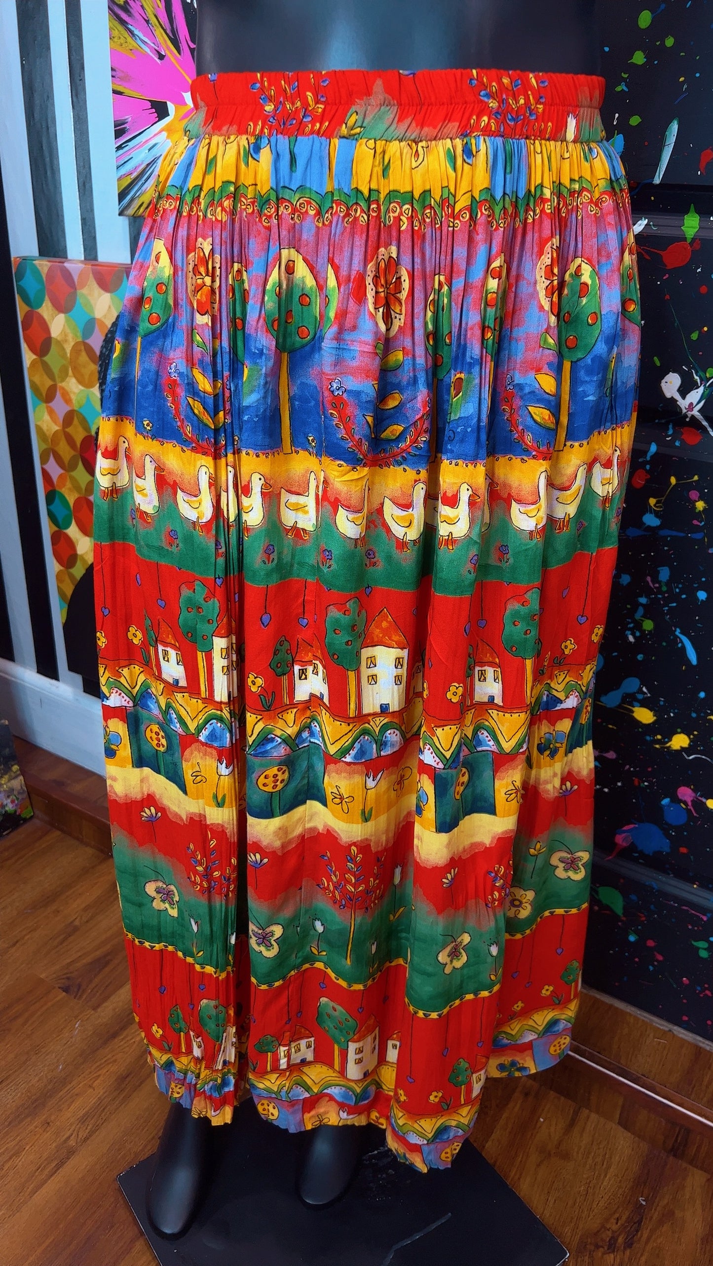 Vintage Rayon ‘Neighborhood’ Skirt (18/20)