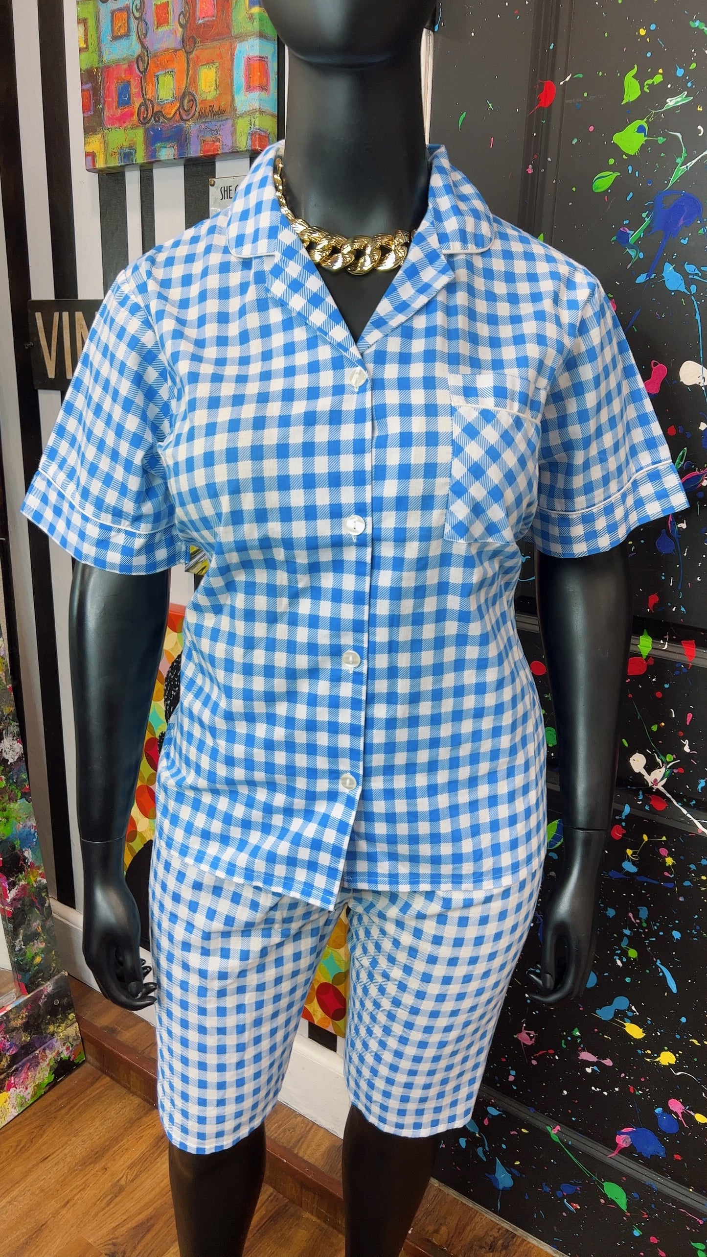 Vintage Blue & White Shorts Set (18)