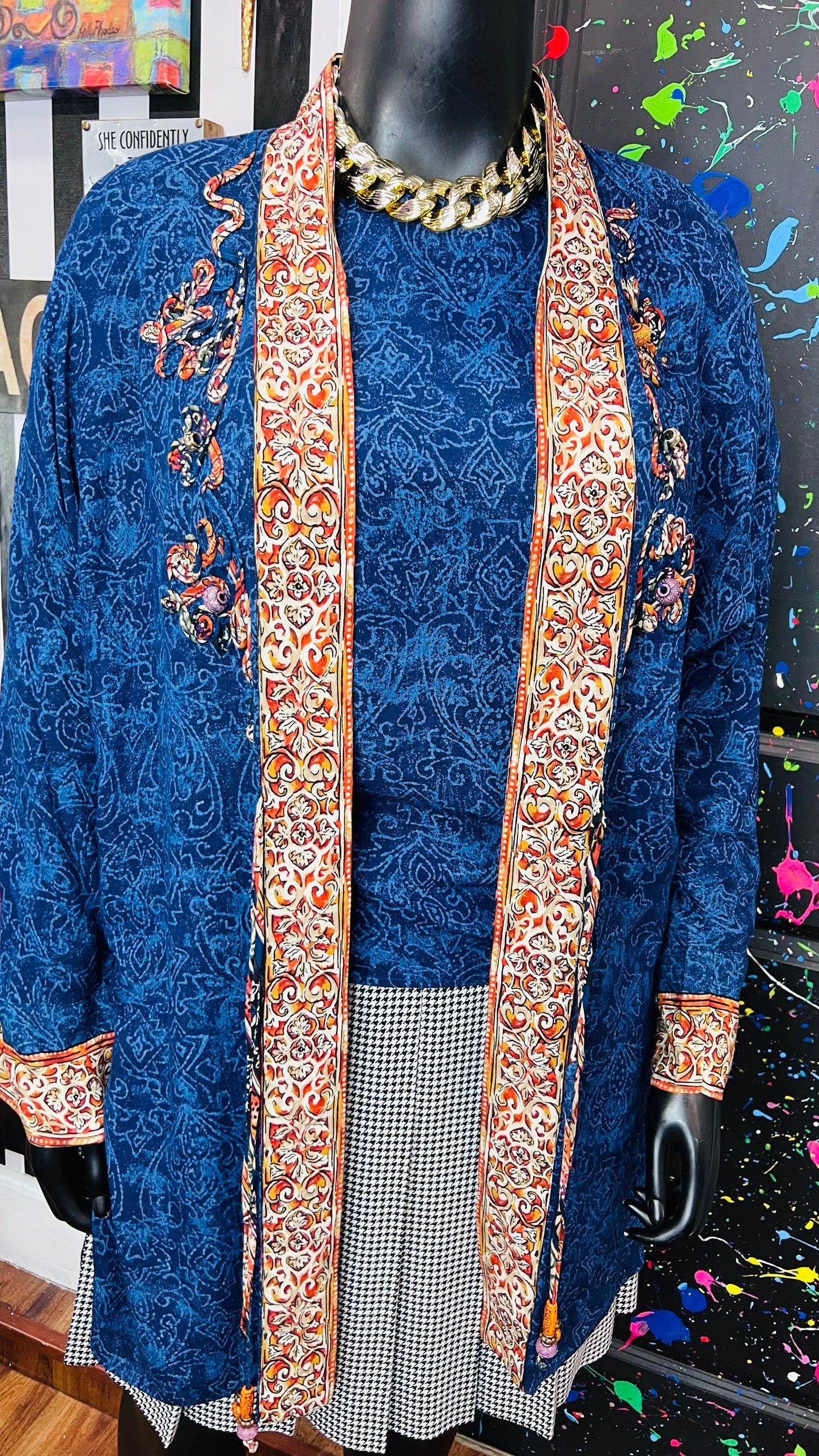 Vintage Carole Little Blouse & Duster Set (14)