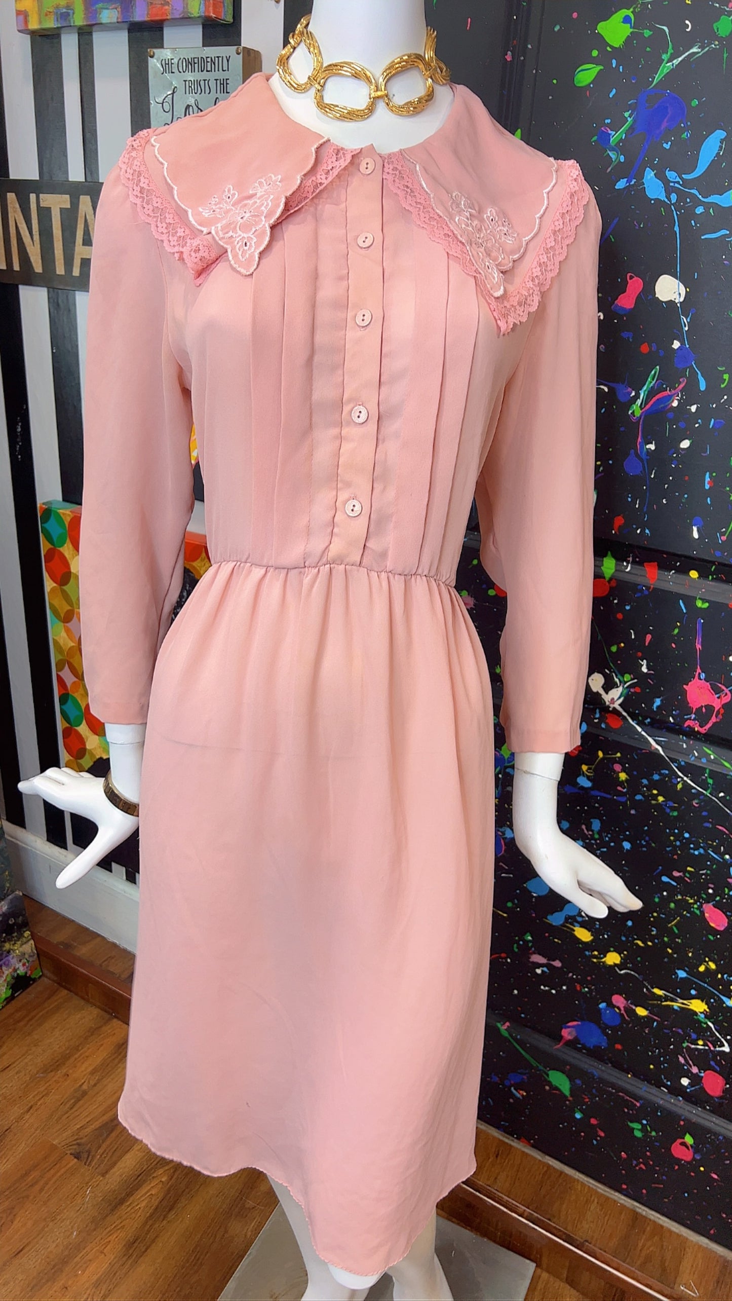 Vintage Blush Pink Dress (14)