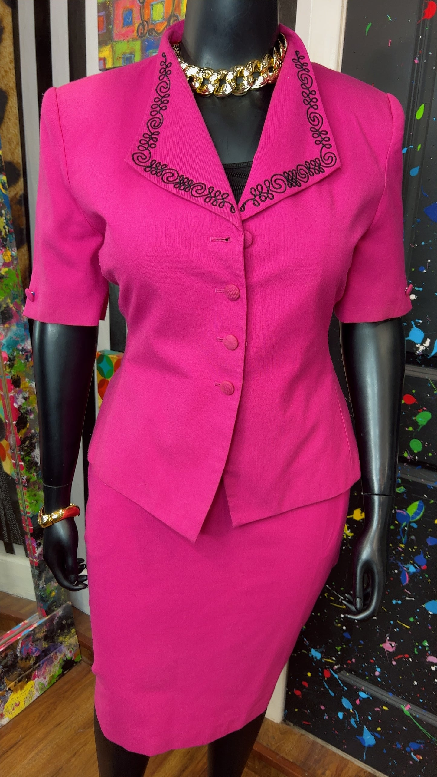 Vintage Pink Skirt Suit (16)