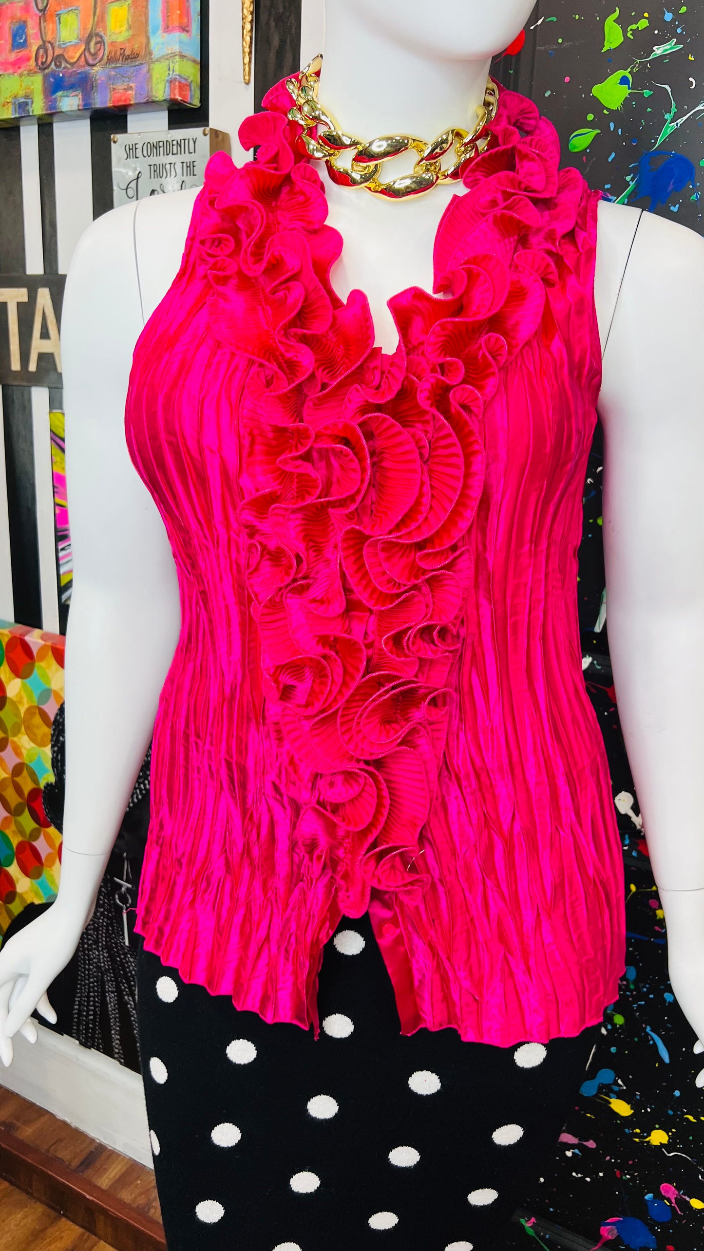 Vintage Y2K Pink Sleeveless Blouse (18/20W)
