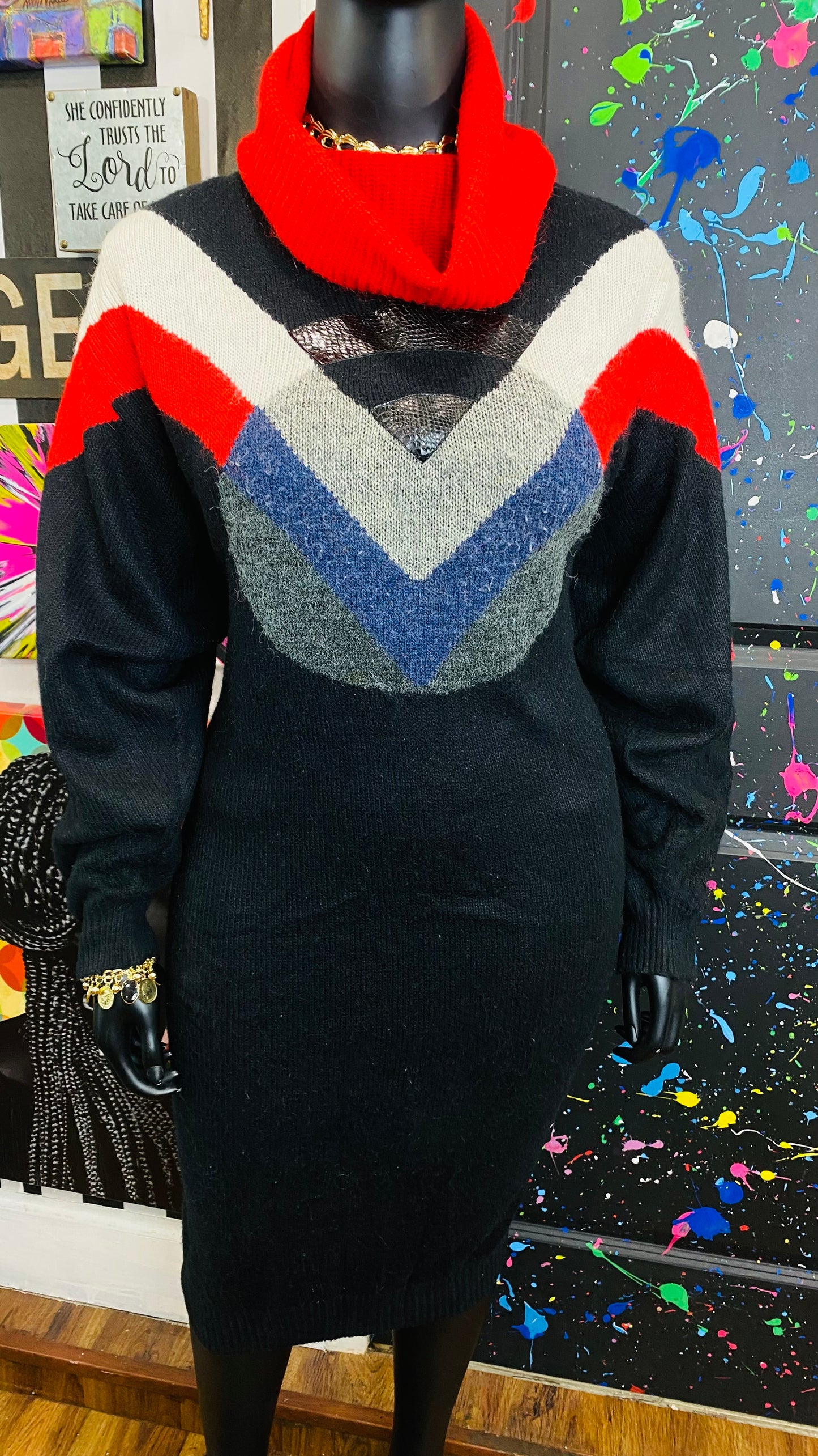 Vintage Knit Sweater Dress (22)