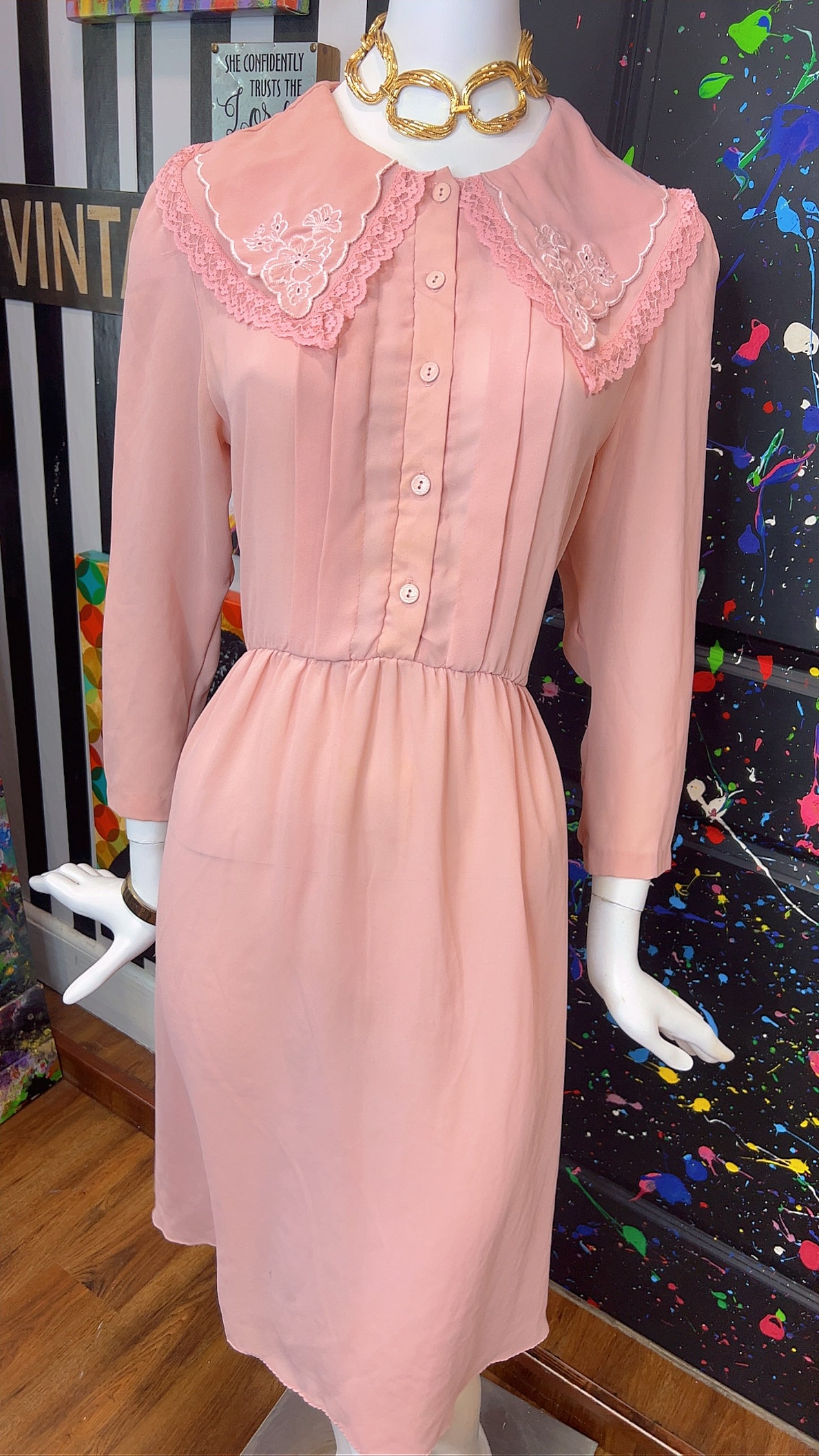 Vintage Blush Pink Dress (14)