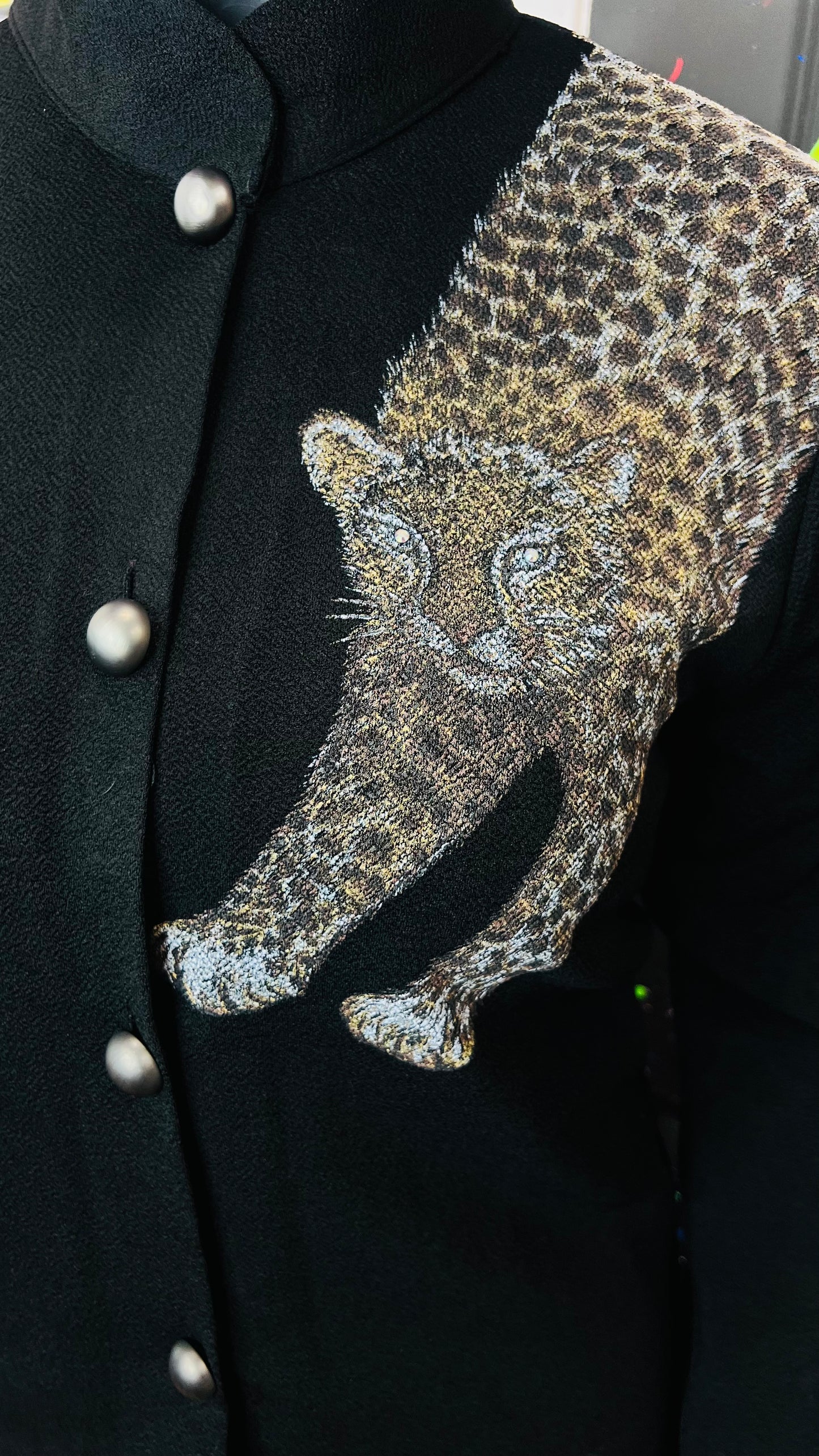 Vintage Animal Print Button Down Sweater (12/14)