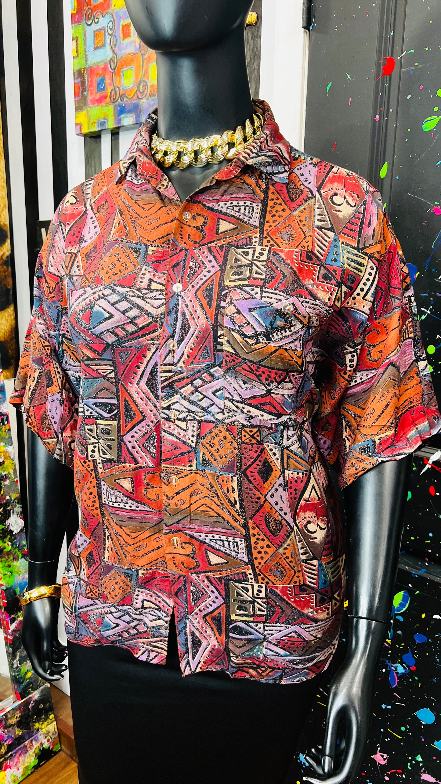 Vintage Rayon Abstract Blouse (22)