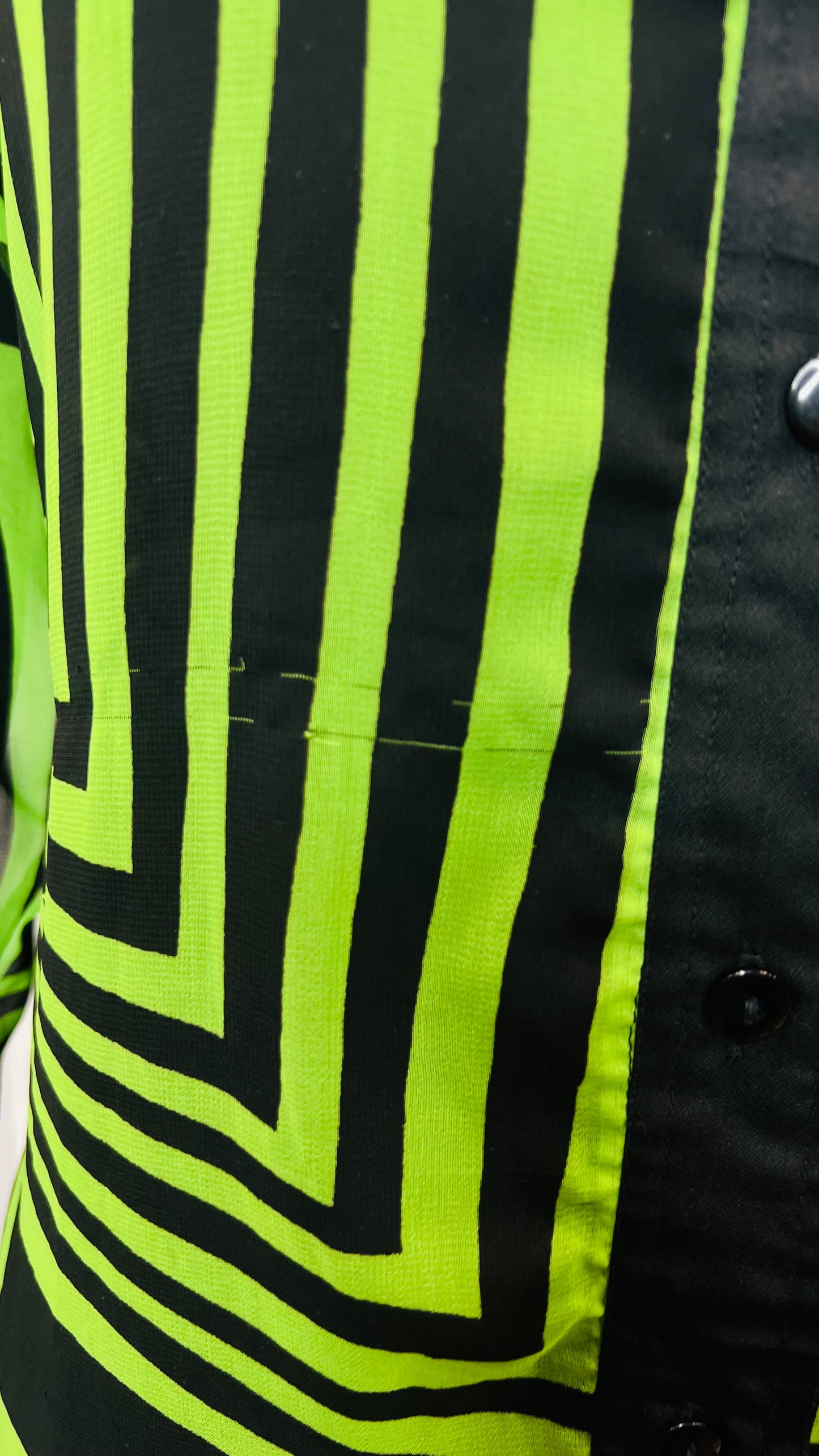 Vintage Green & Black Flowy Blouse/Swimsuit Cover (18)