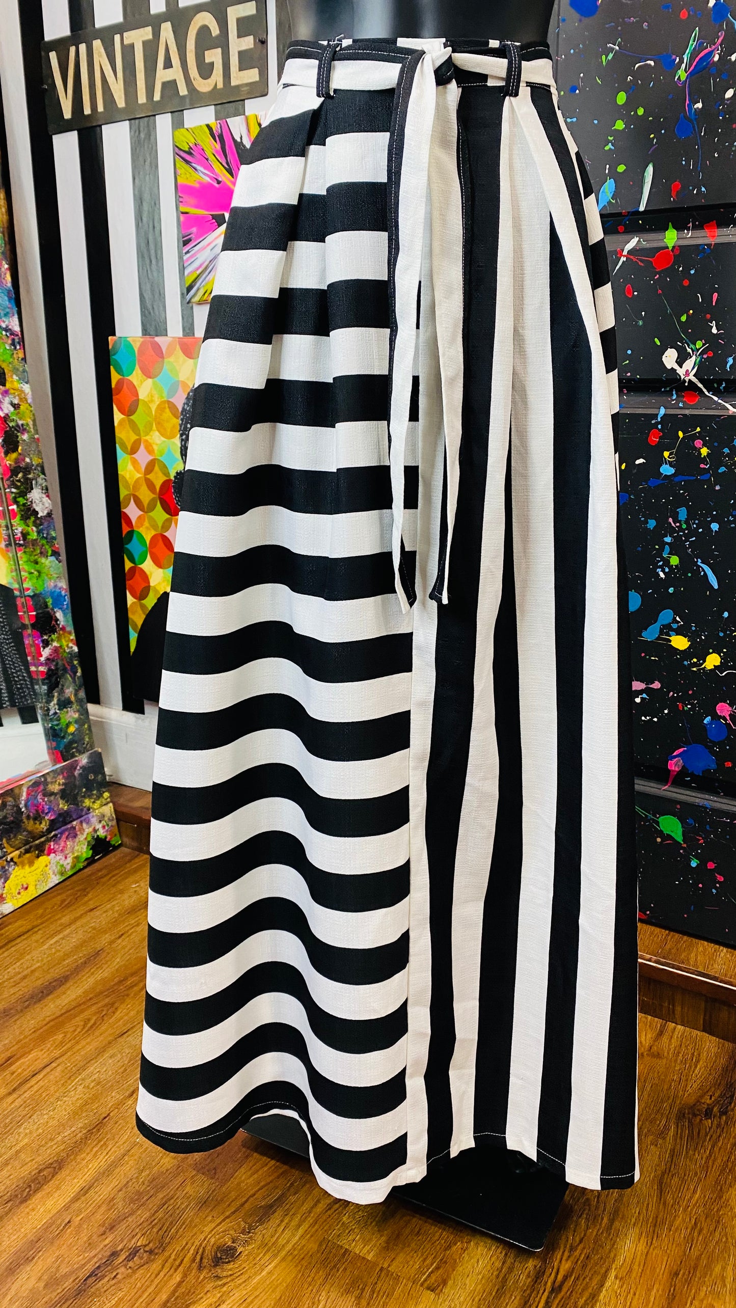 Black & White Striped Skirt (14)