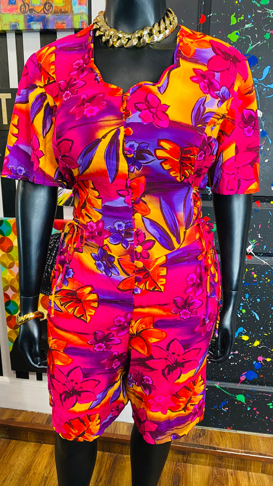 Vintage Rayon Floral Romper (18)