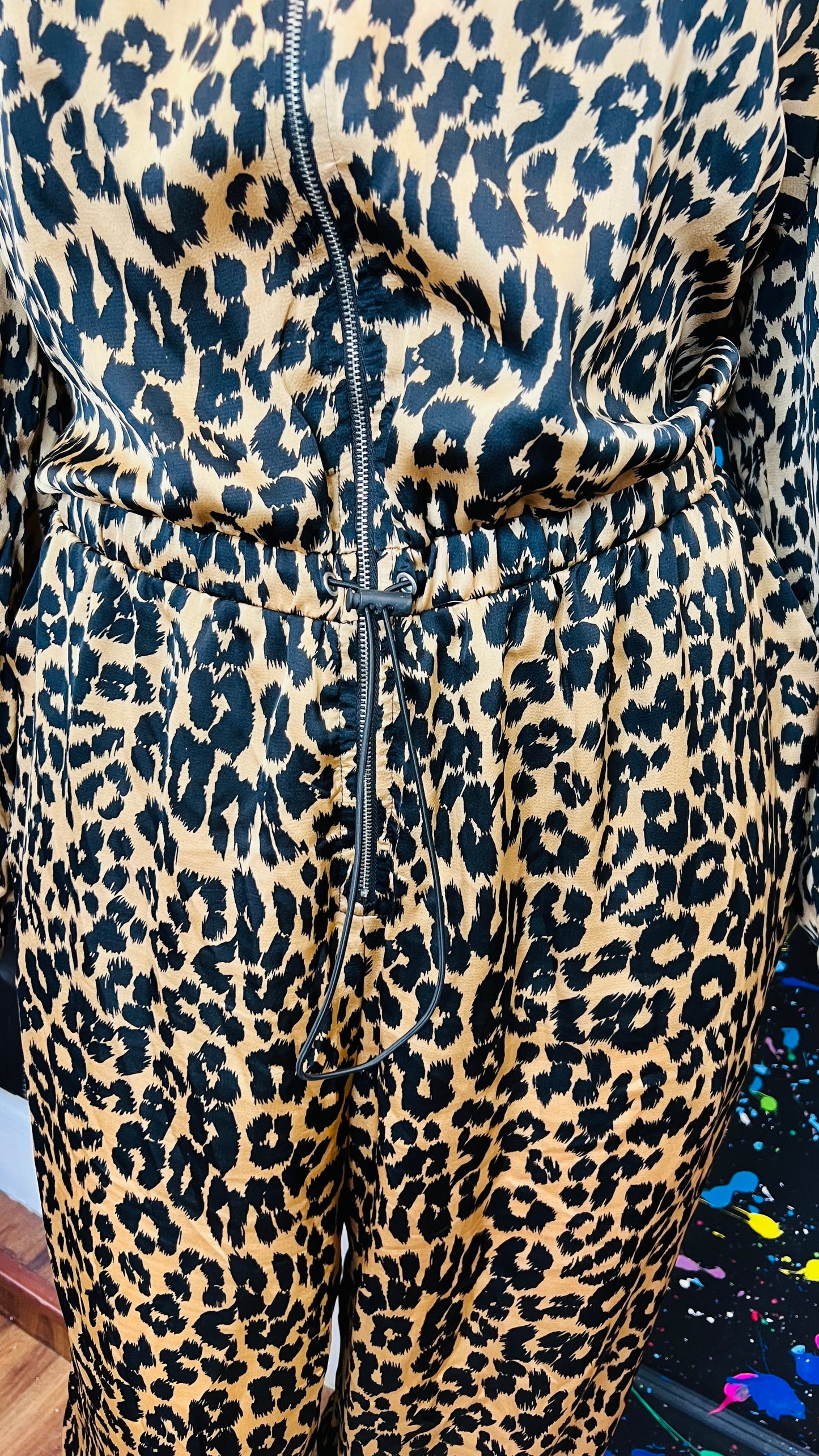 Leopard Print Satin Jumpsuit (20/22)