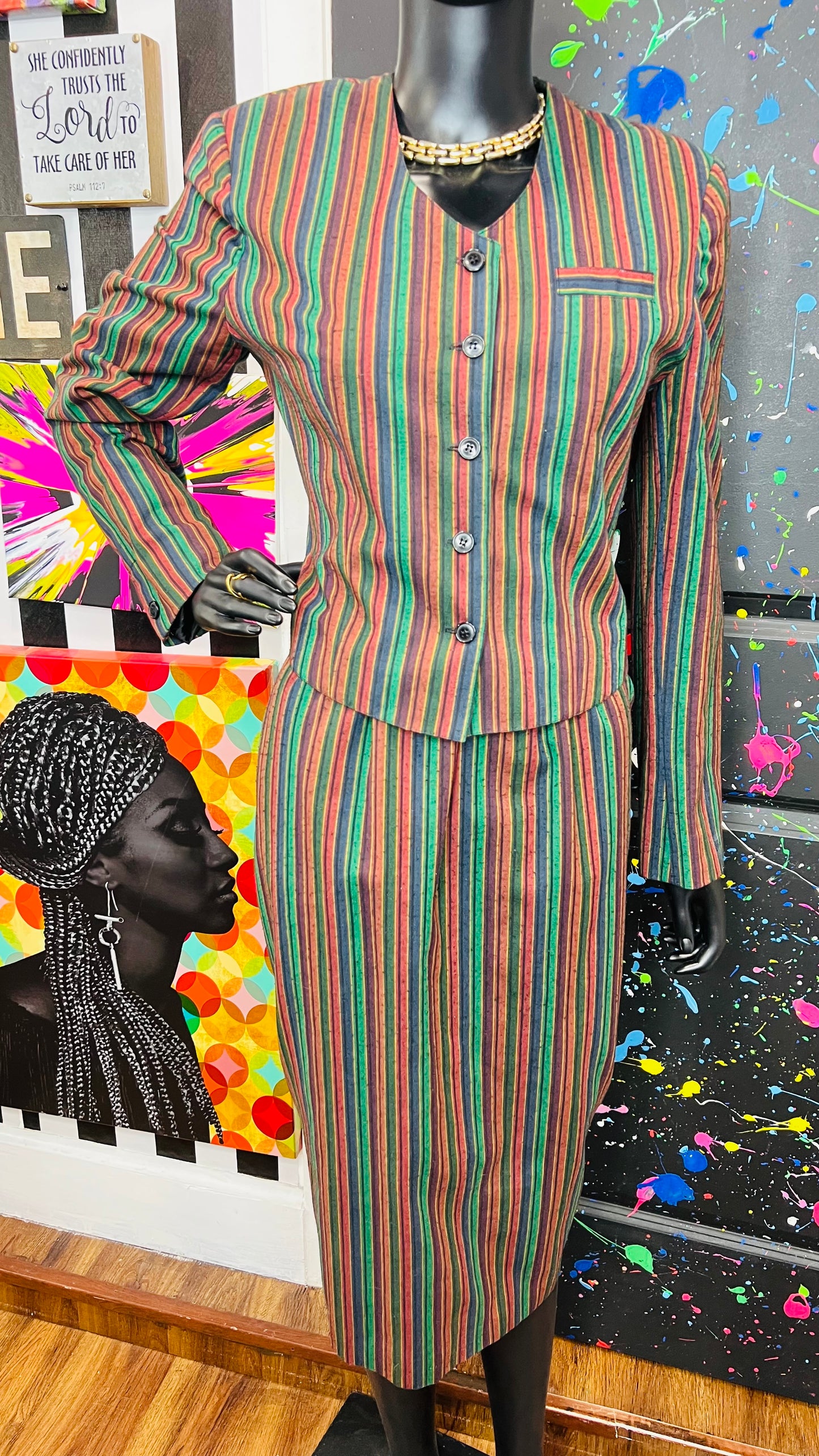 Vintage Striped Skirt Set (12)