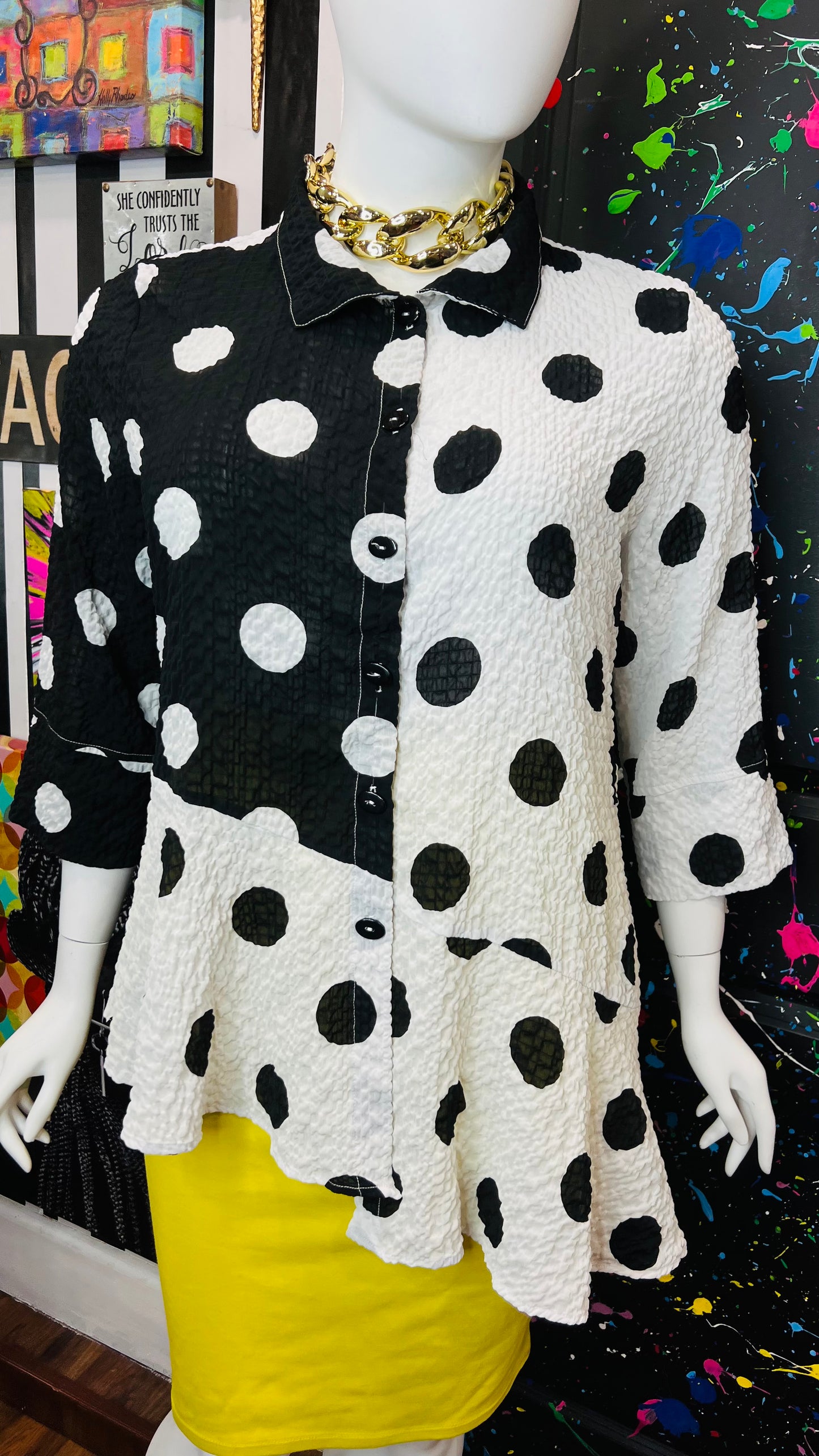 Black & White Polka Dot Blouse (22)