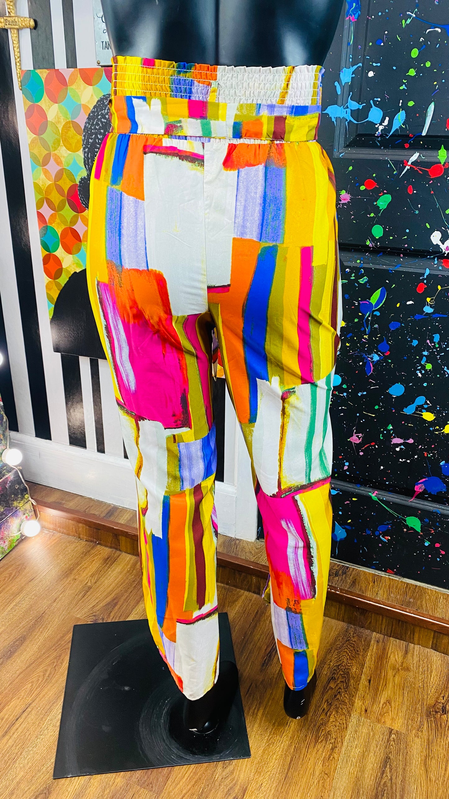 Multi Color Pants w/Belt