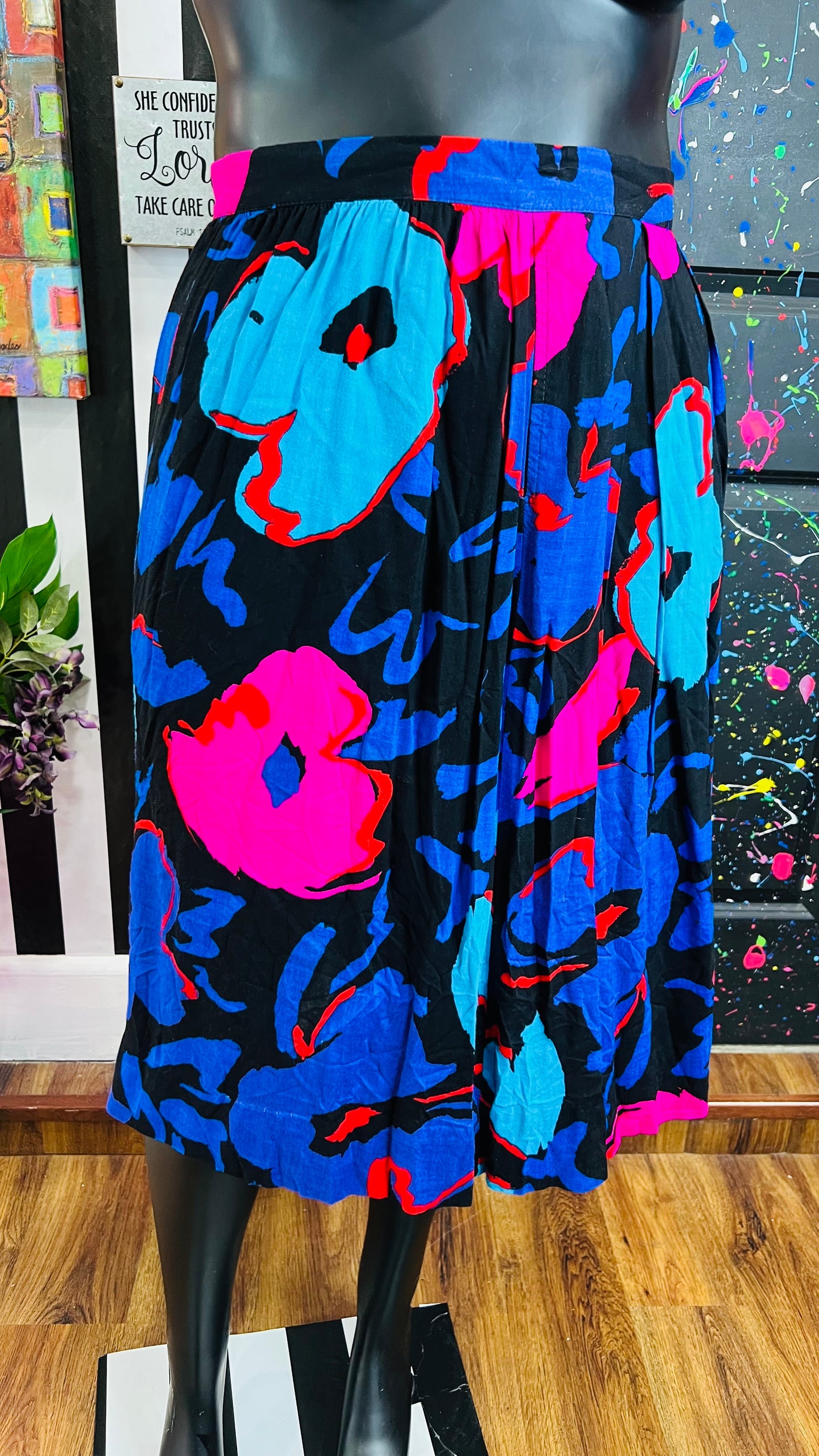 Vintage Rayon Floral Skirt