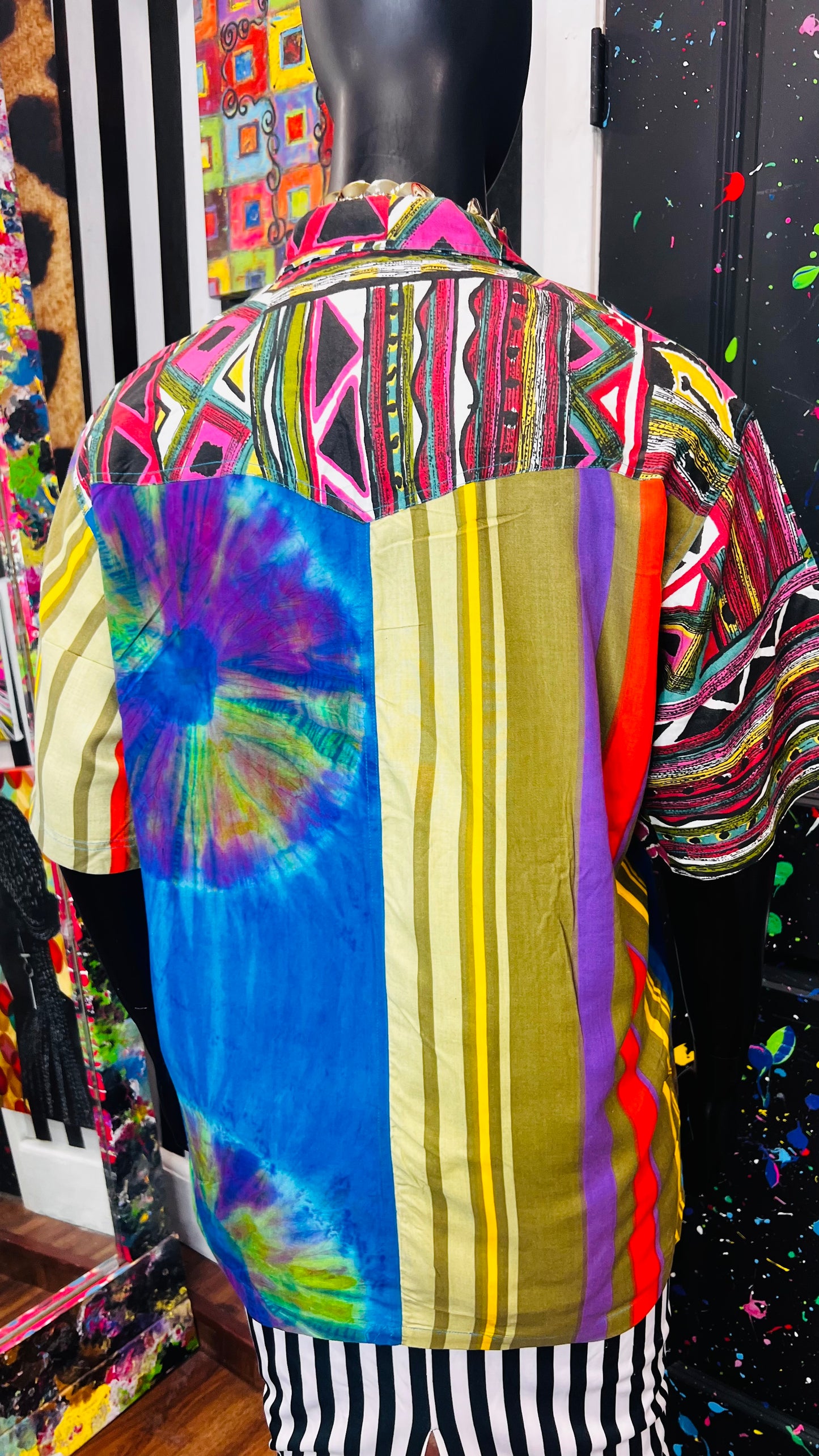 Vintage Abstract Mix Print Blouse (18)