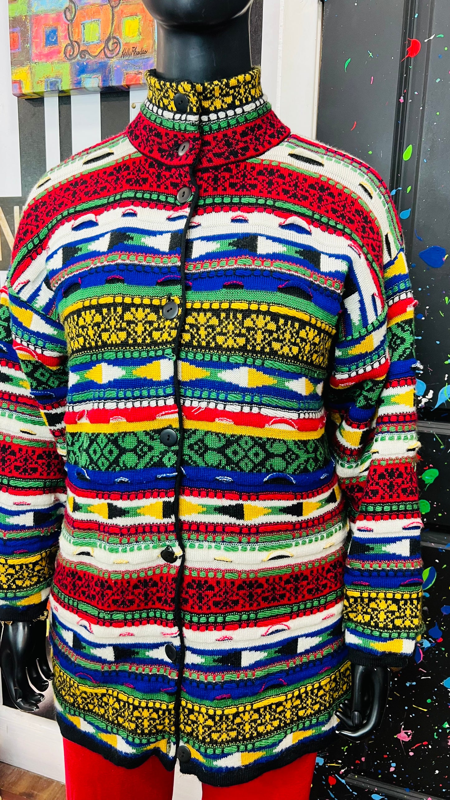 Vintage 3D Knit Coogi Like Lined Sweater (22)
