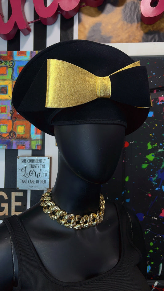 Vintage Gold & Black Jack McConnell Boutique Hat