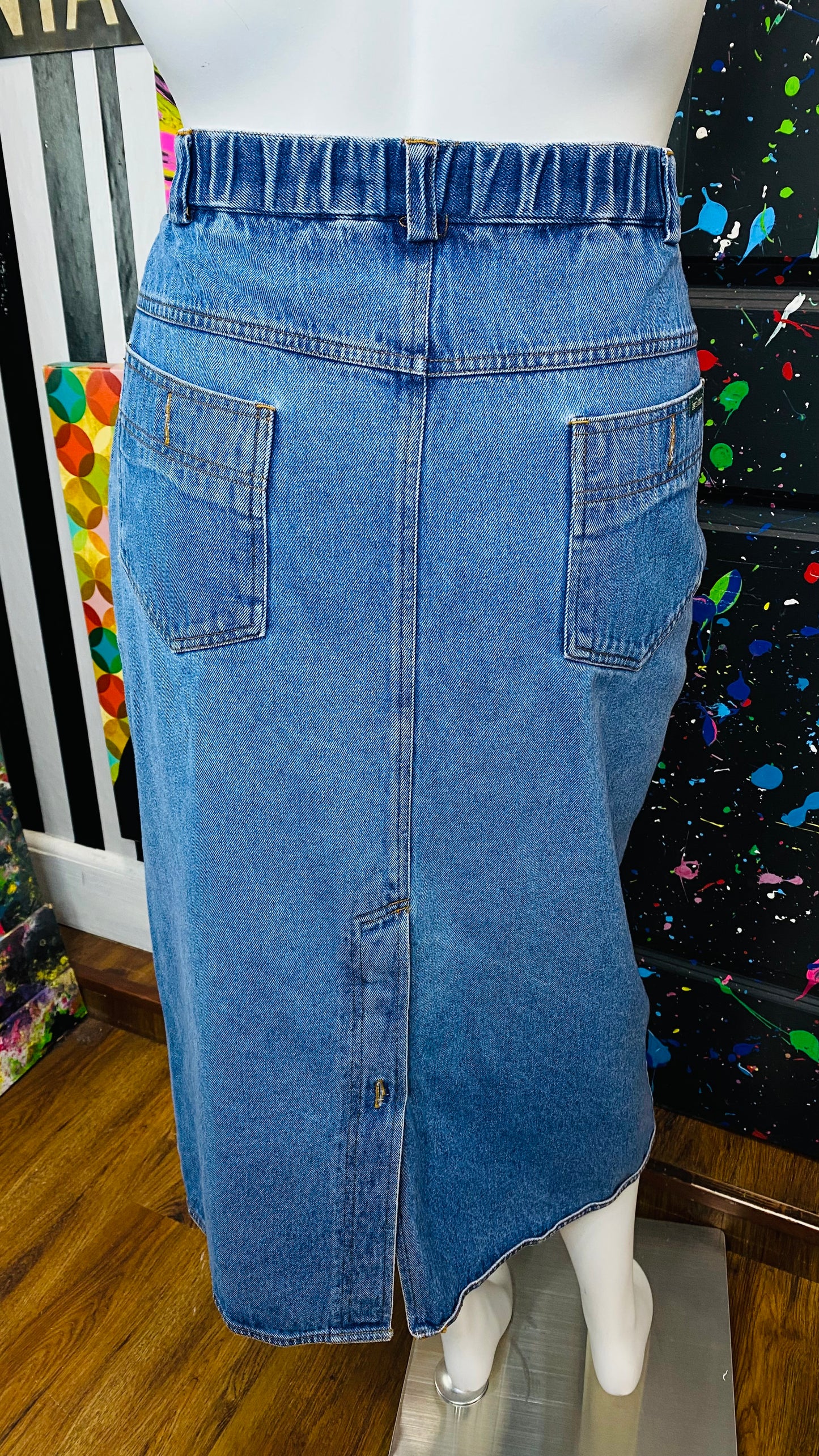 Vintage Denim Front Button Skirt (18W)