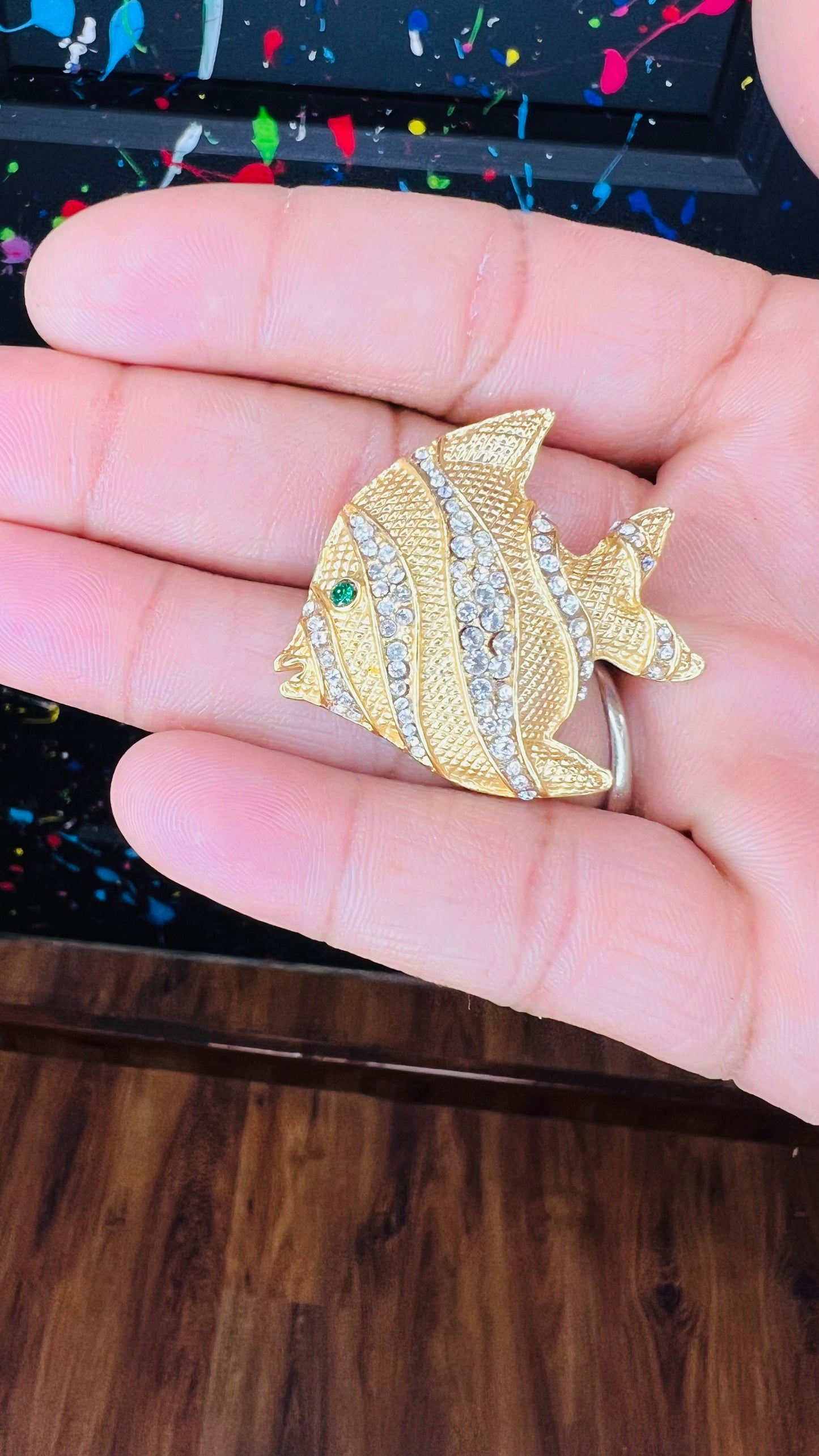 Vintage Angel Fish Brooch Pin