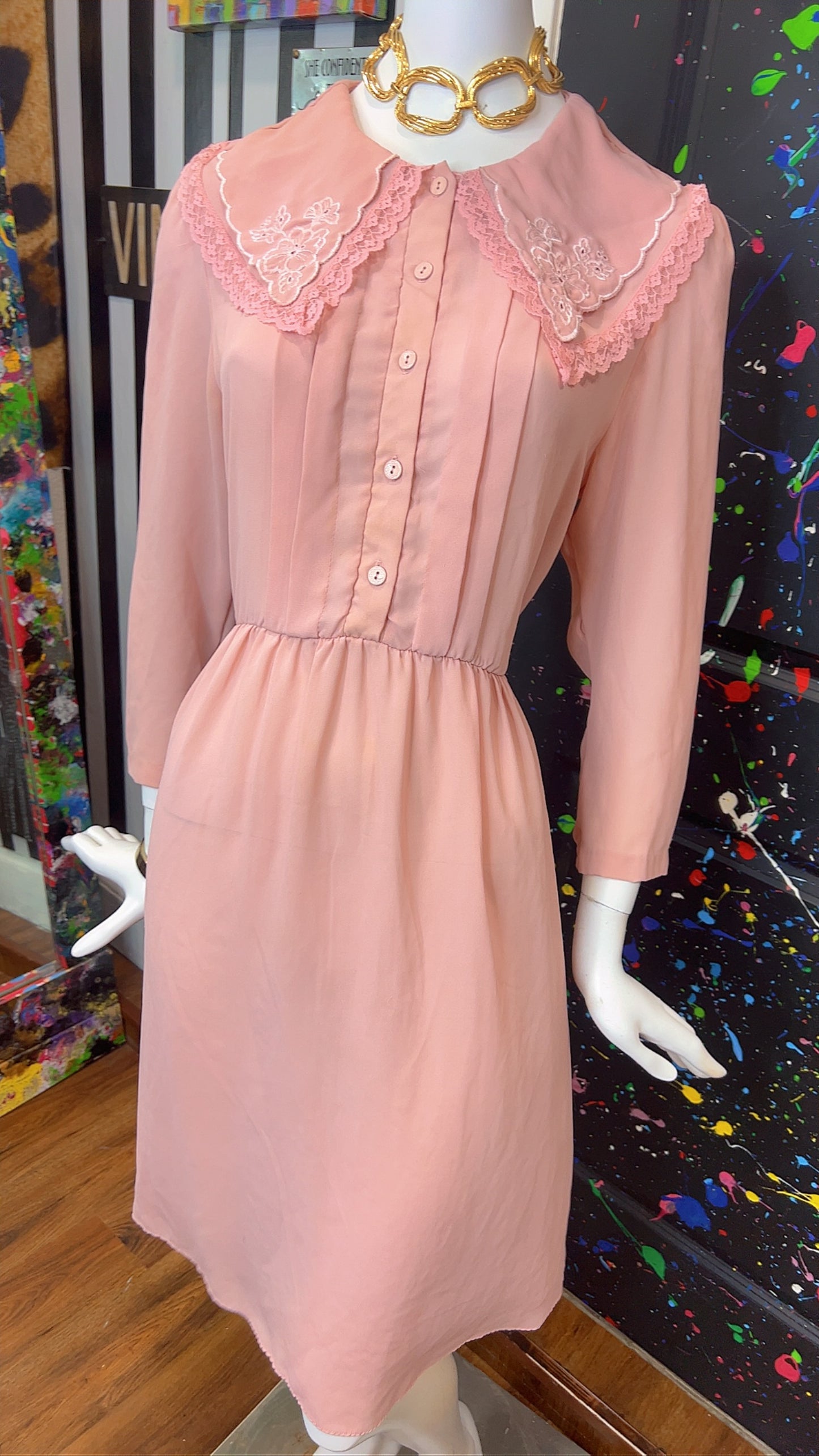 Vintage Blush Pink Dress (14)