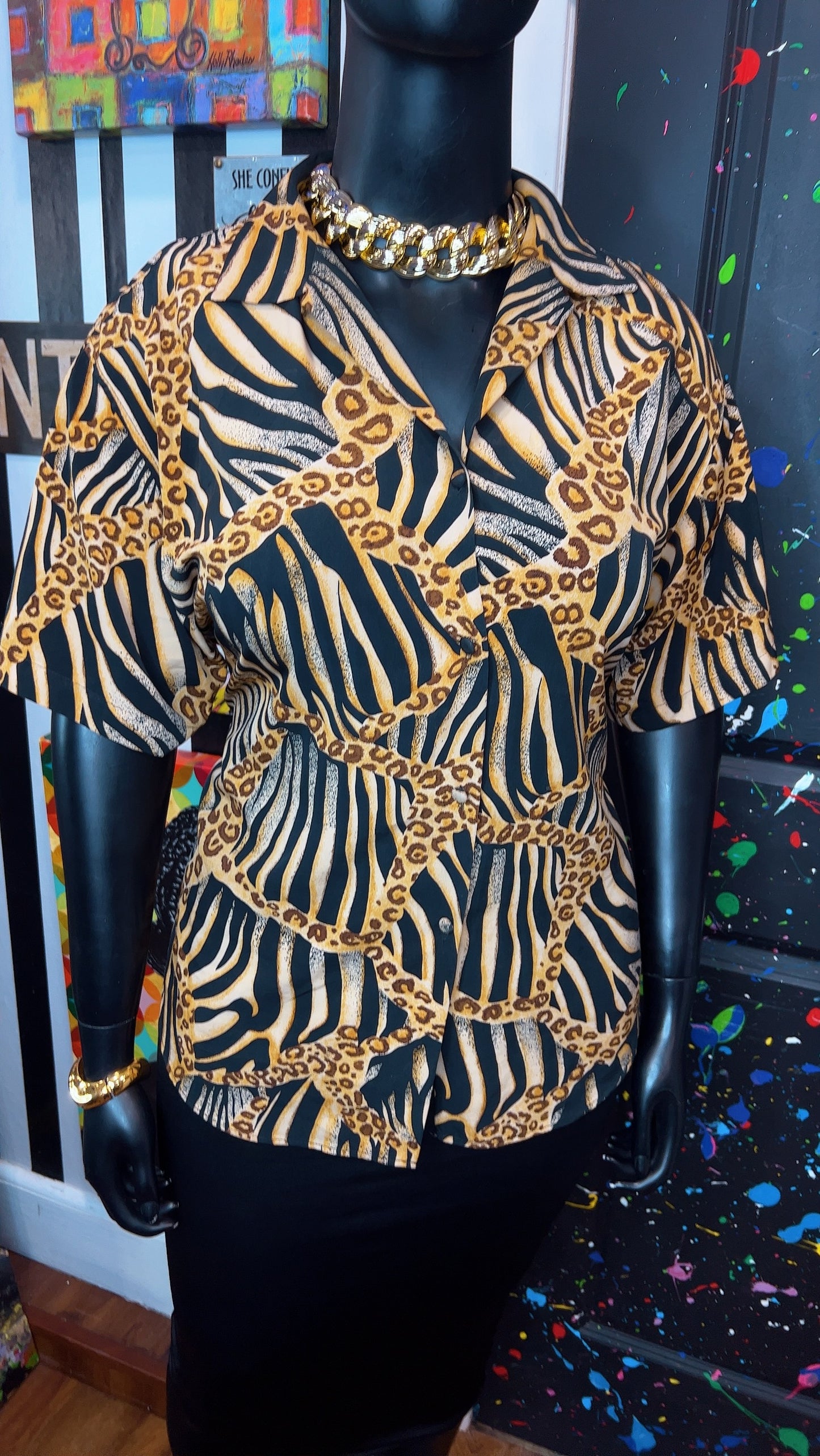Vintage Animal Print Blouse (18)