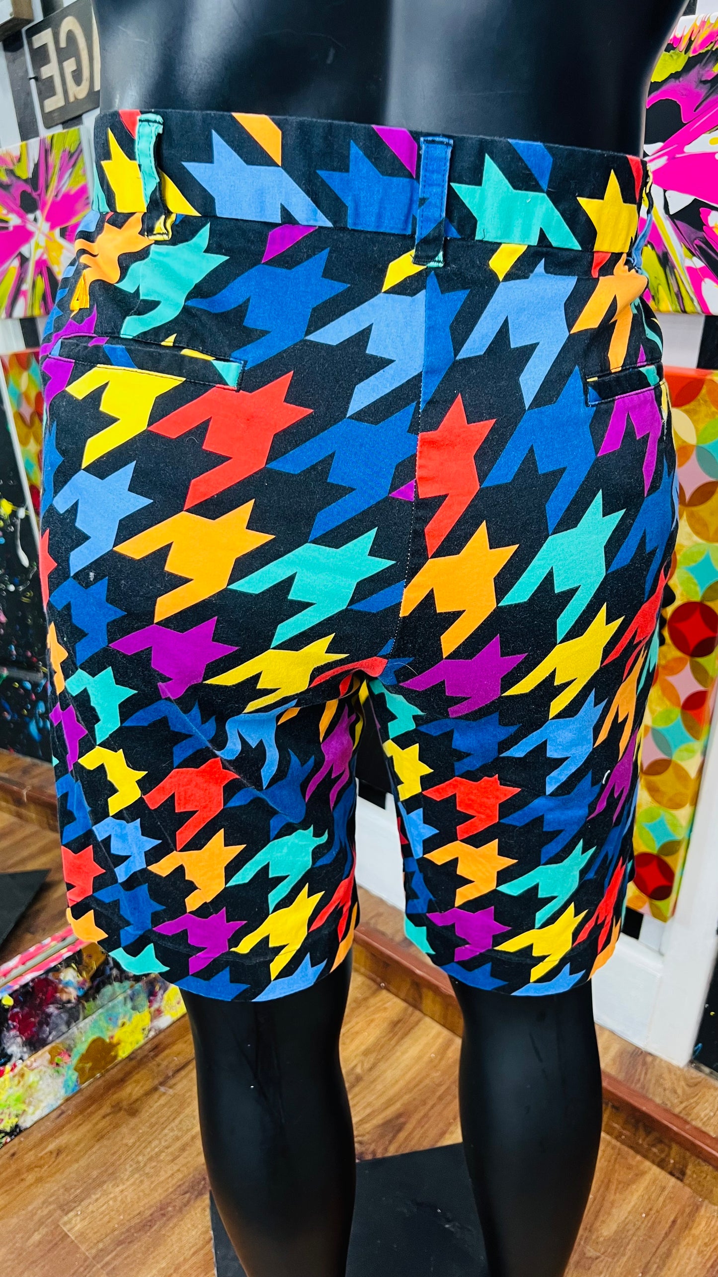 Vintage Inspired Color Block Shorts (14)