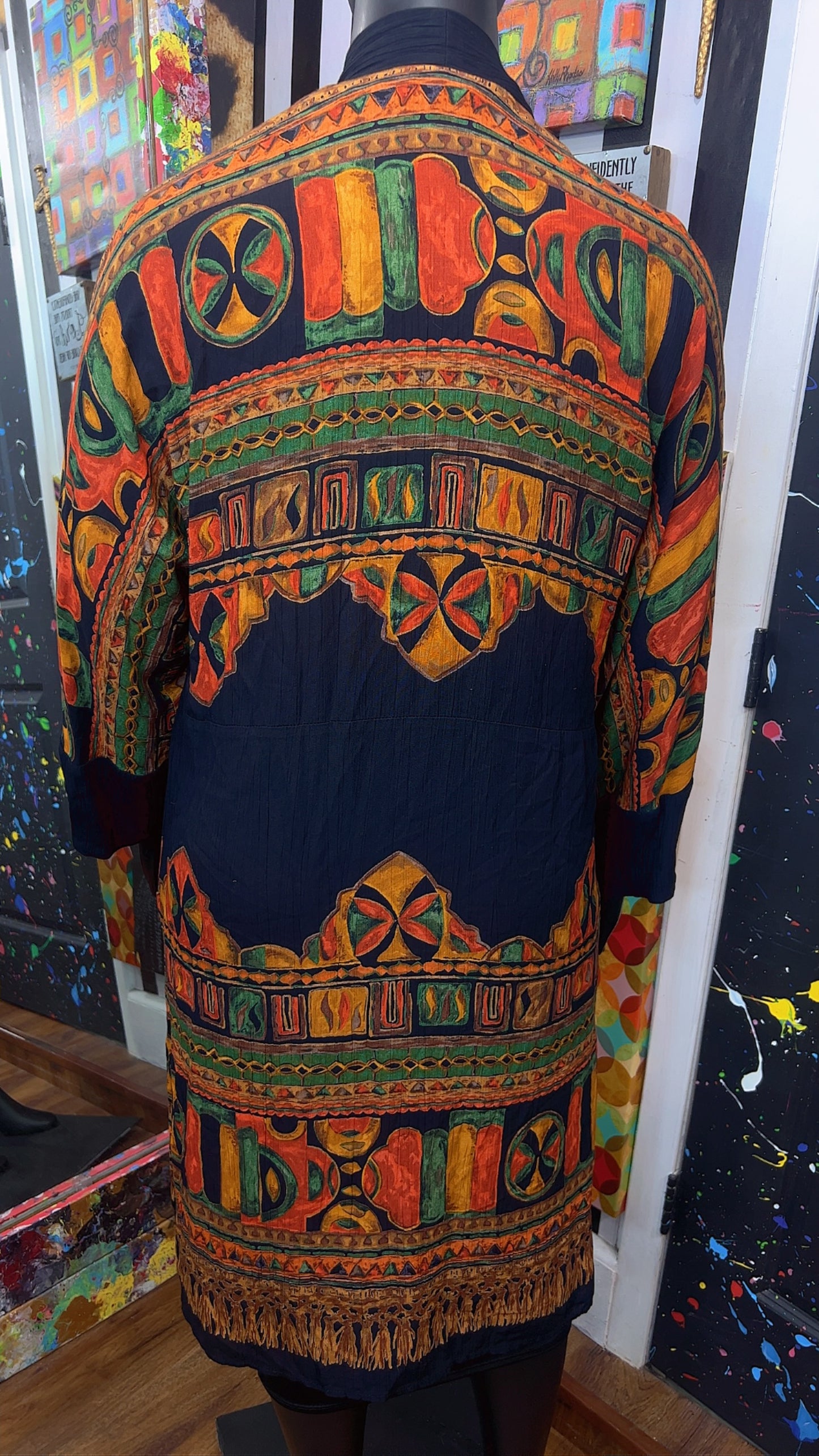 Vintage Carole Little Tribal Print Duster (22)