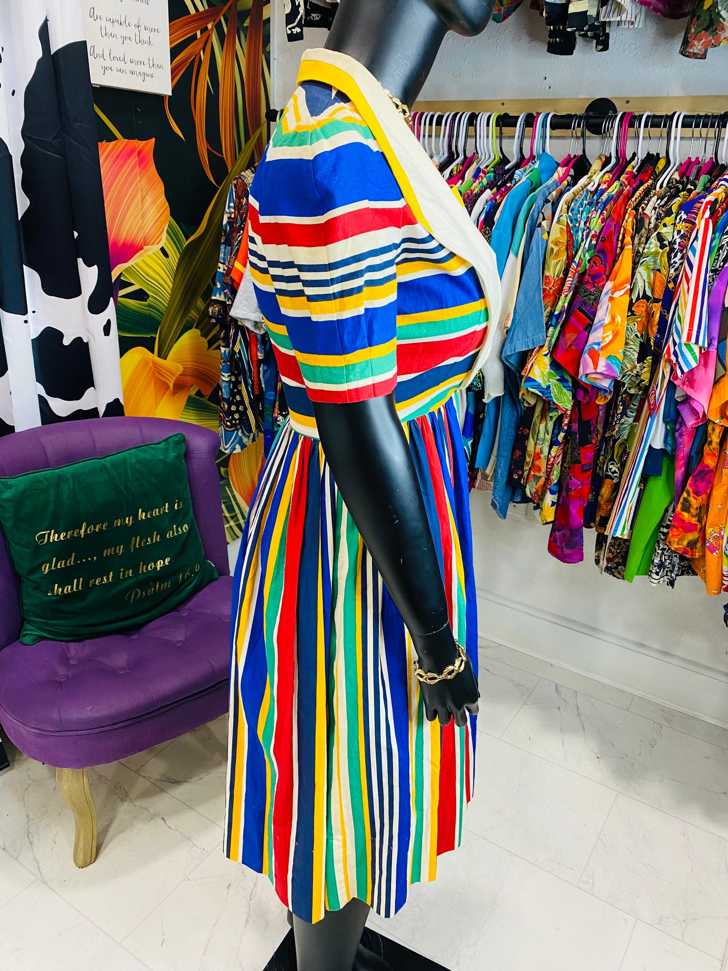 Vintage Color Striped Dress