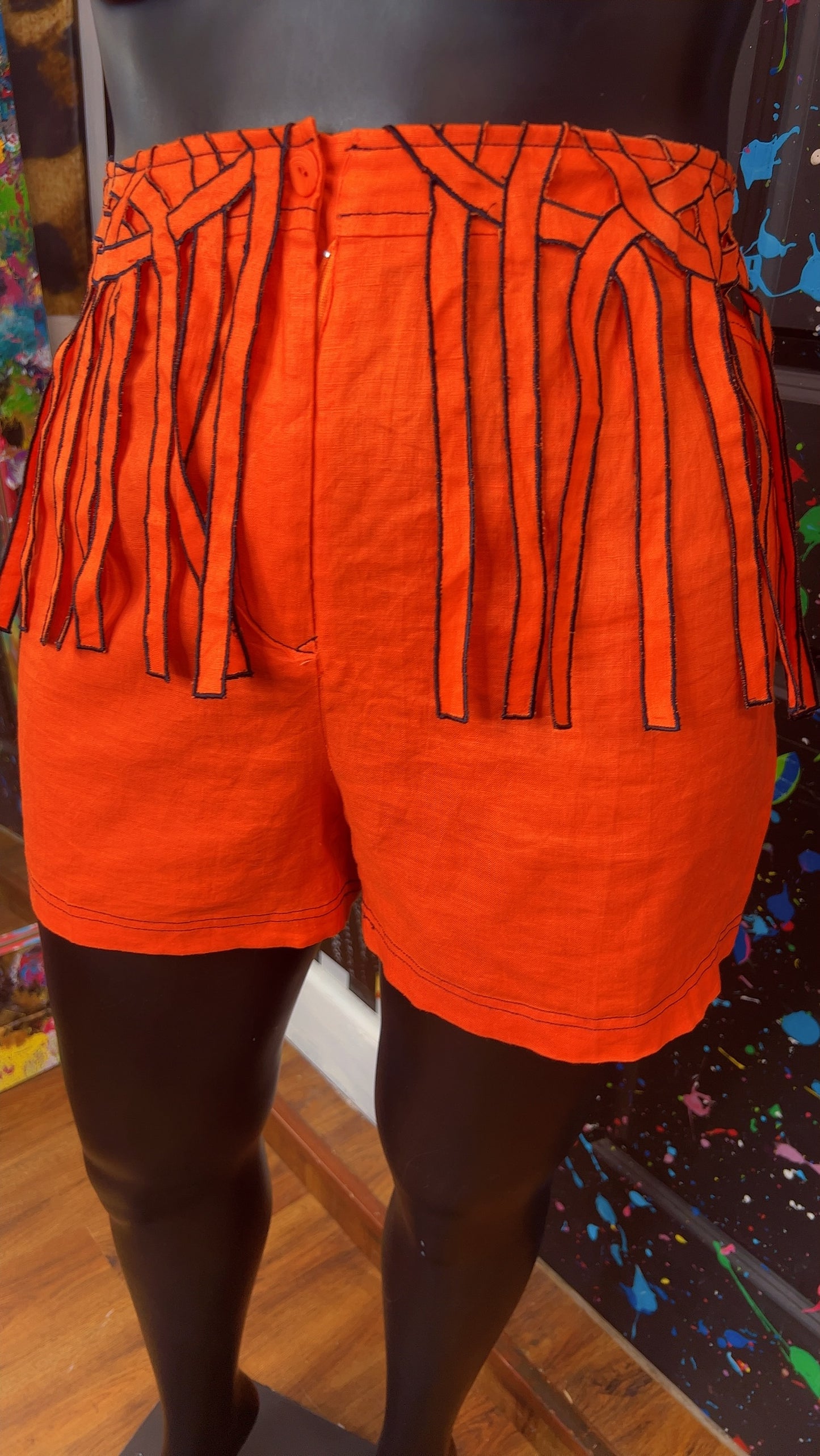 Linen & Navy Blue Shorts (18)