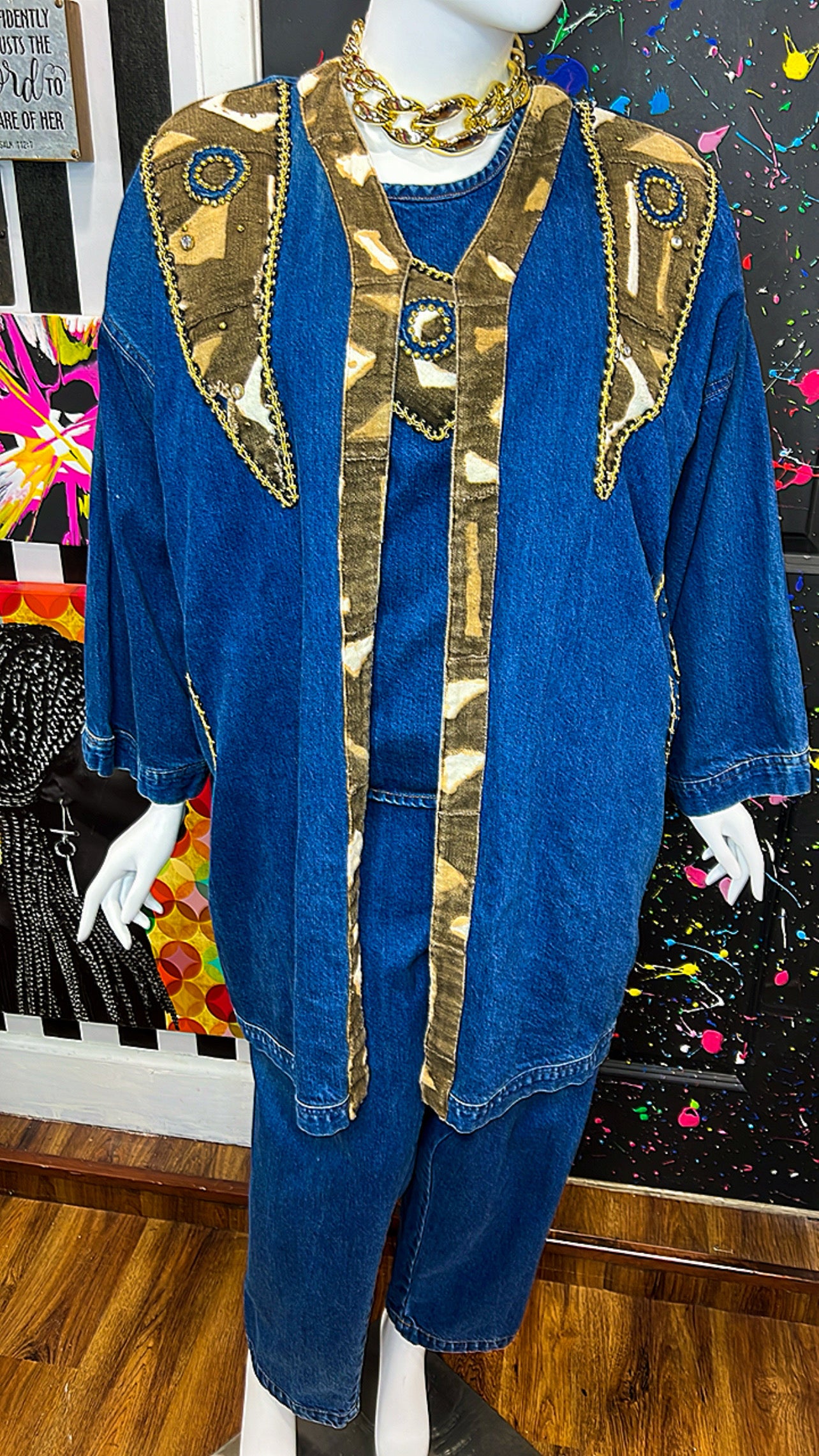Vintage Denim Pants Set & Duster (20)