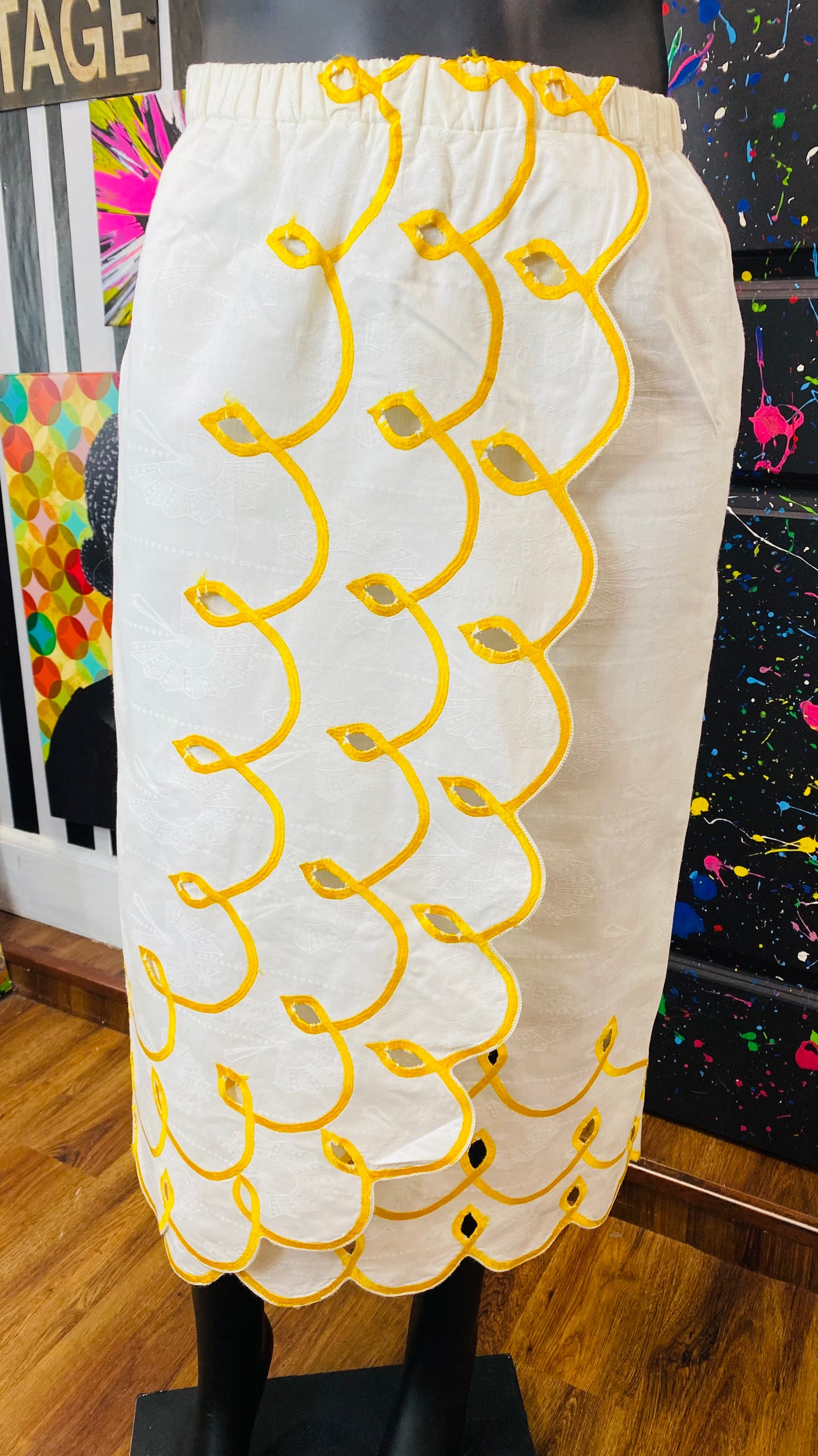 Vintage Traditional African Skirt Set w/ Handband or Belt (12)