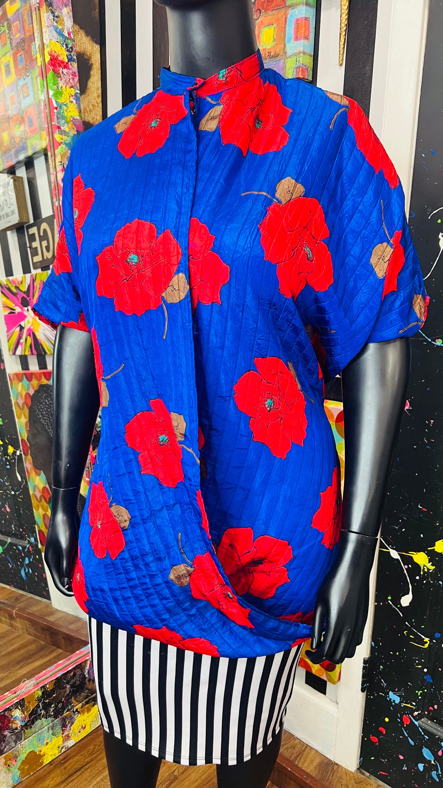 Vintage Floral Unique Blouse (OS)