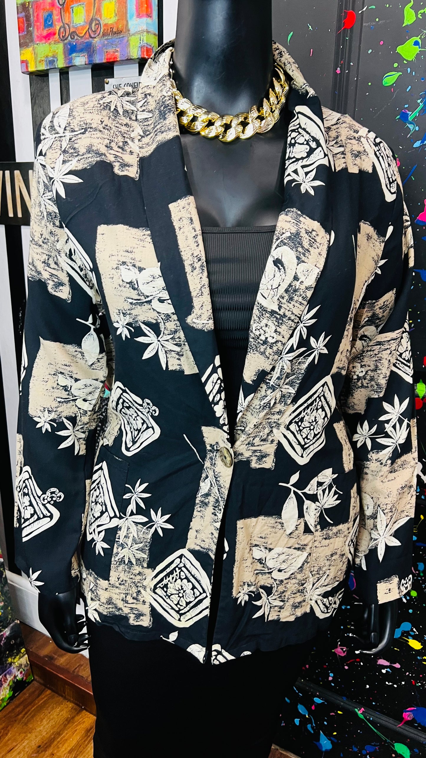 Vintage Rayon Abstract Blazer (14)