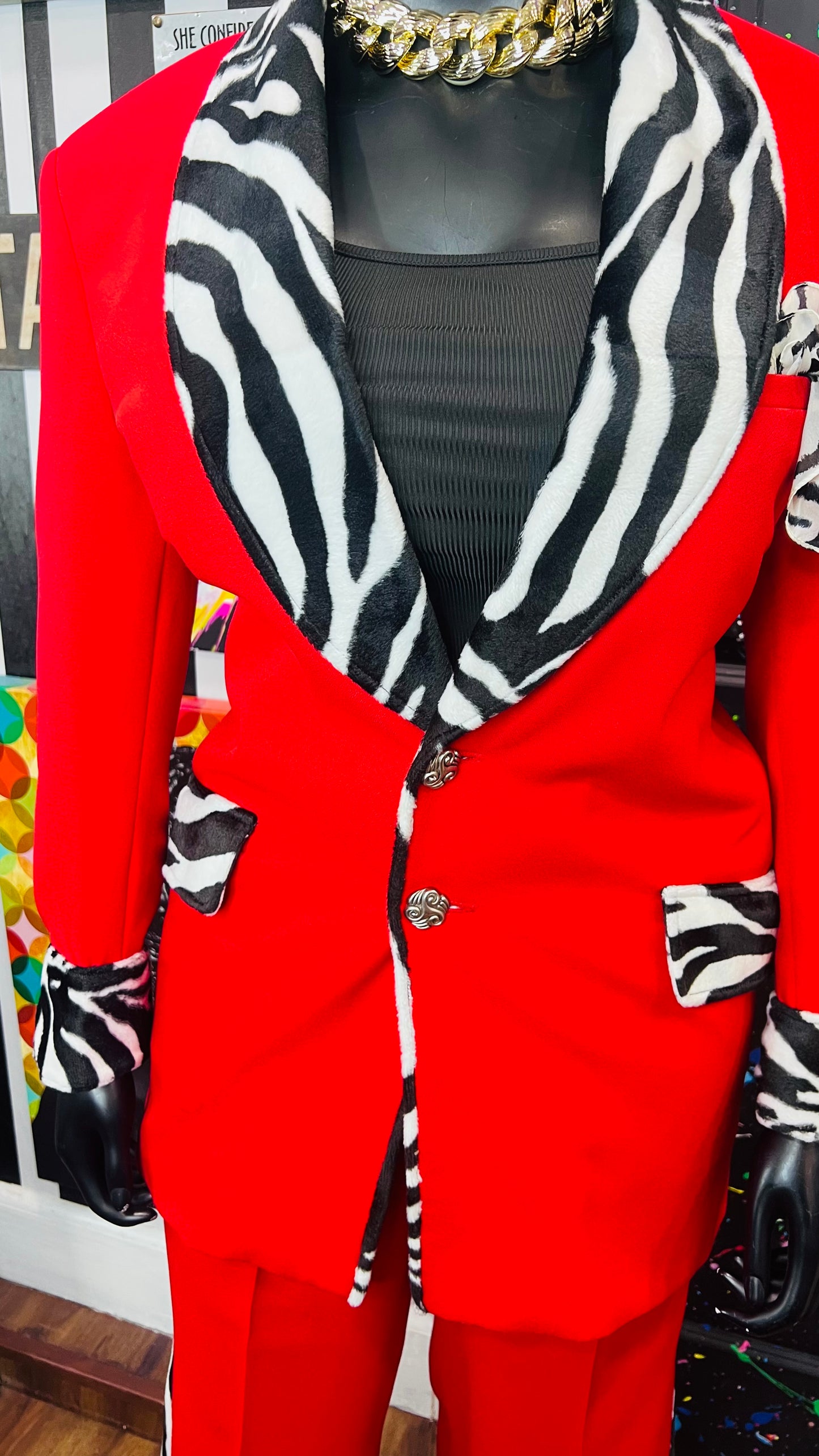 Red & Zebra Pants Suit (16)