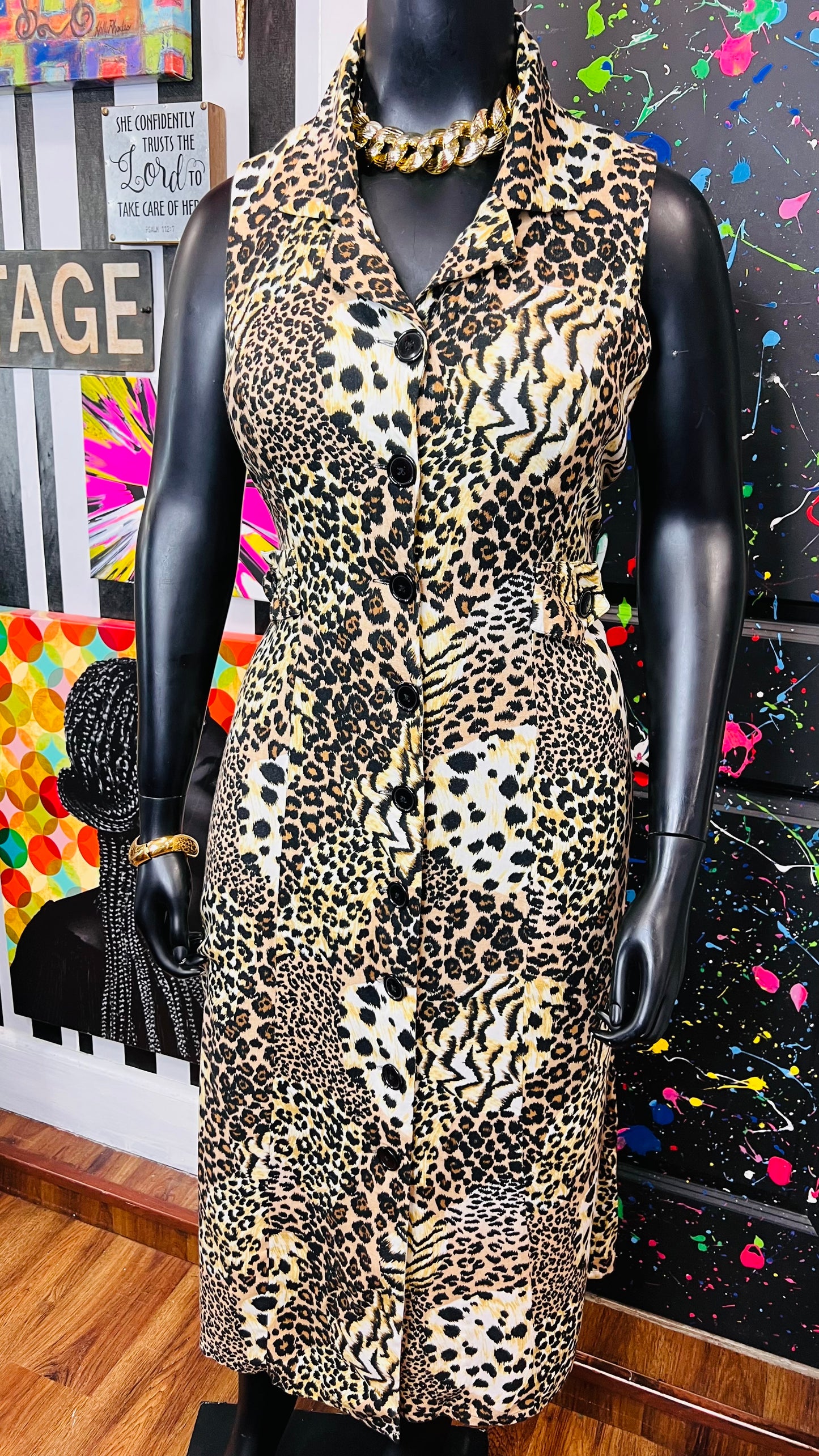 Vintage Animal Print Dress (18W)