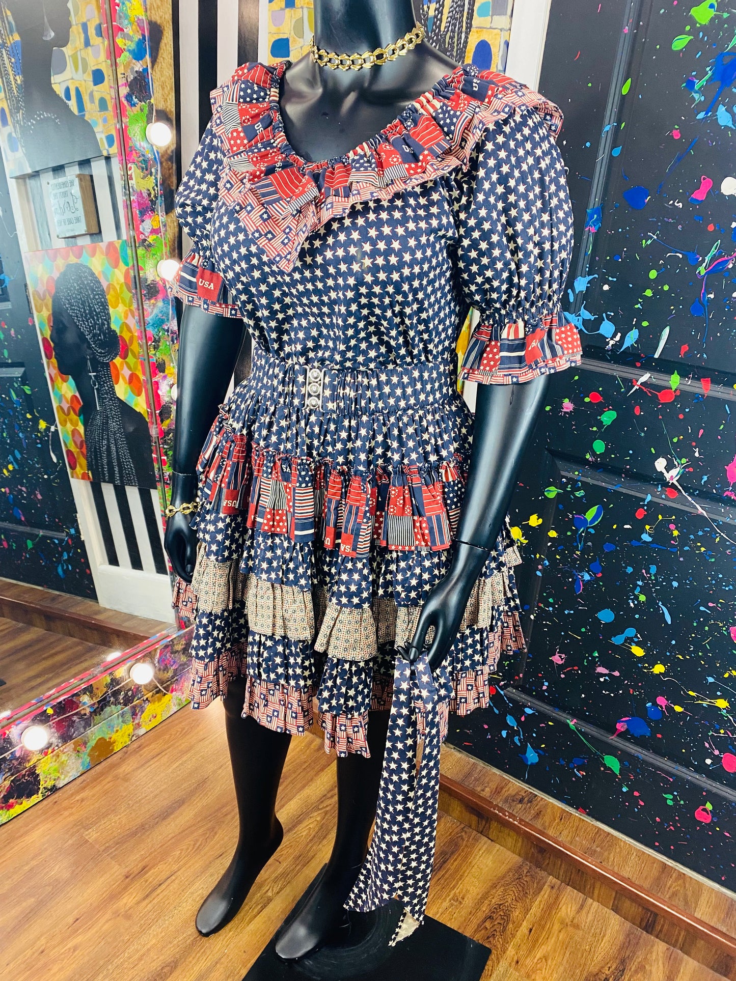 Vintage USA Handmade 4pc Mini Skirt Set