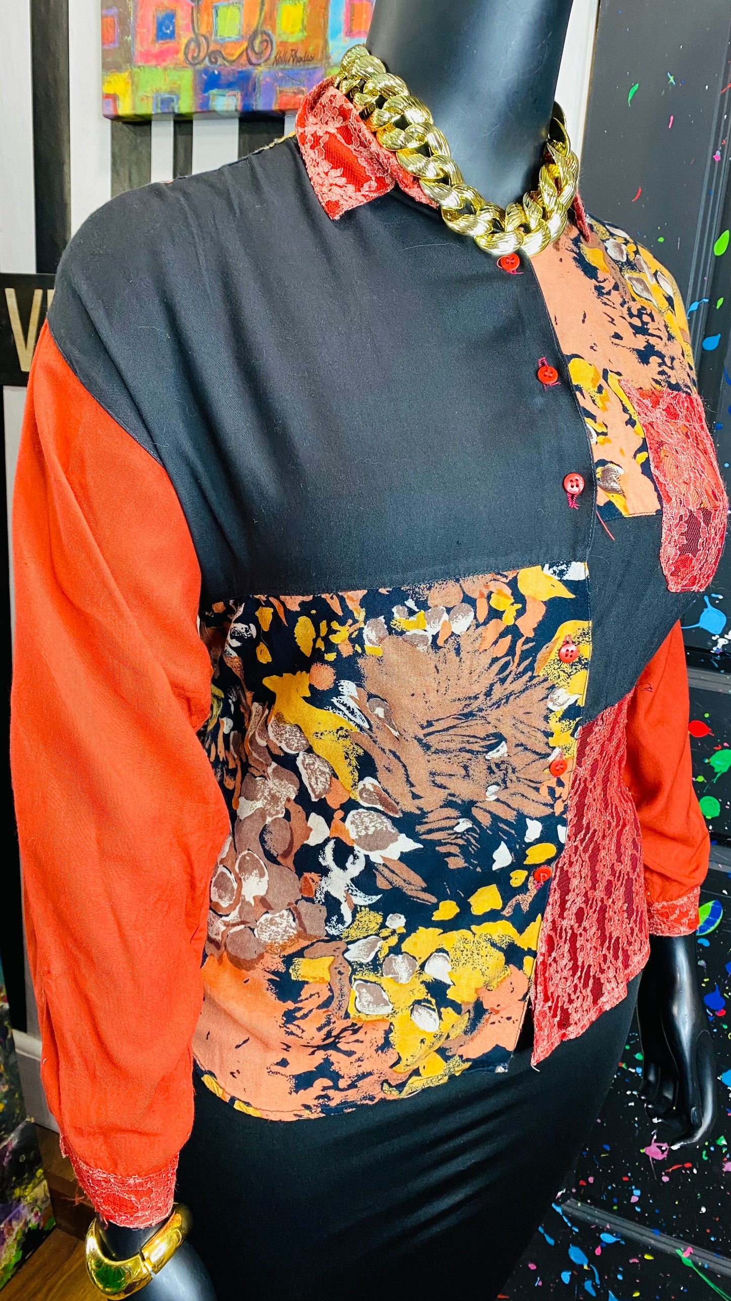 Vintage Abstract 90’s Blouse (16)