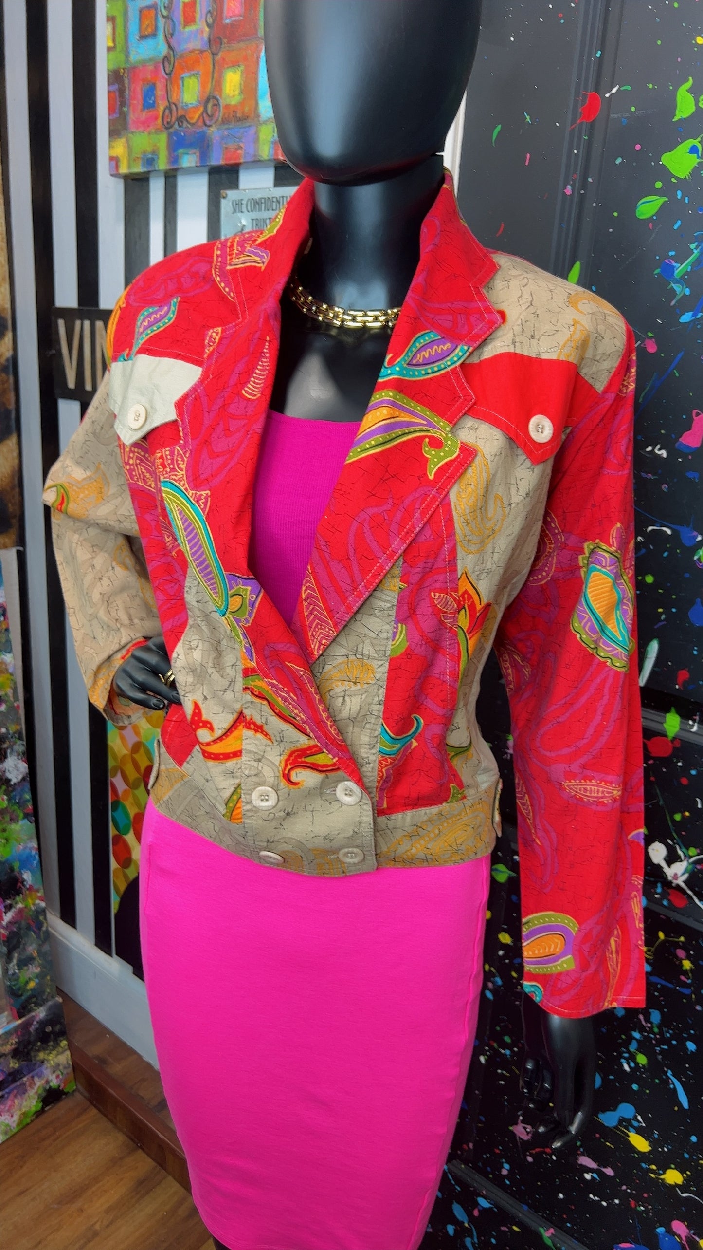 Vintage Western Cropped Blazer Jacket (14)