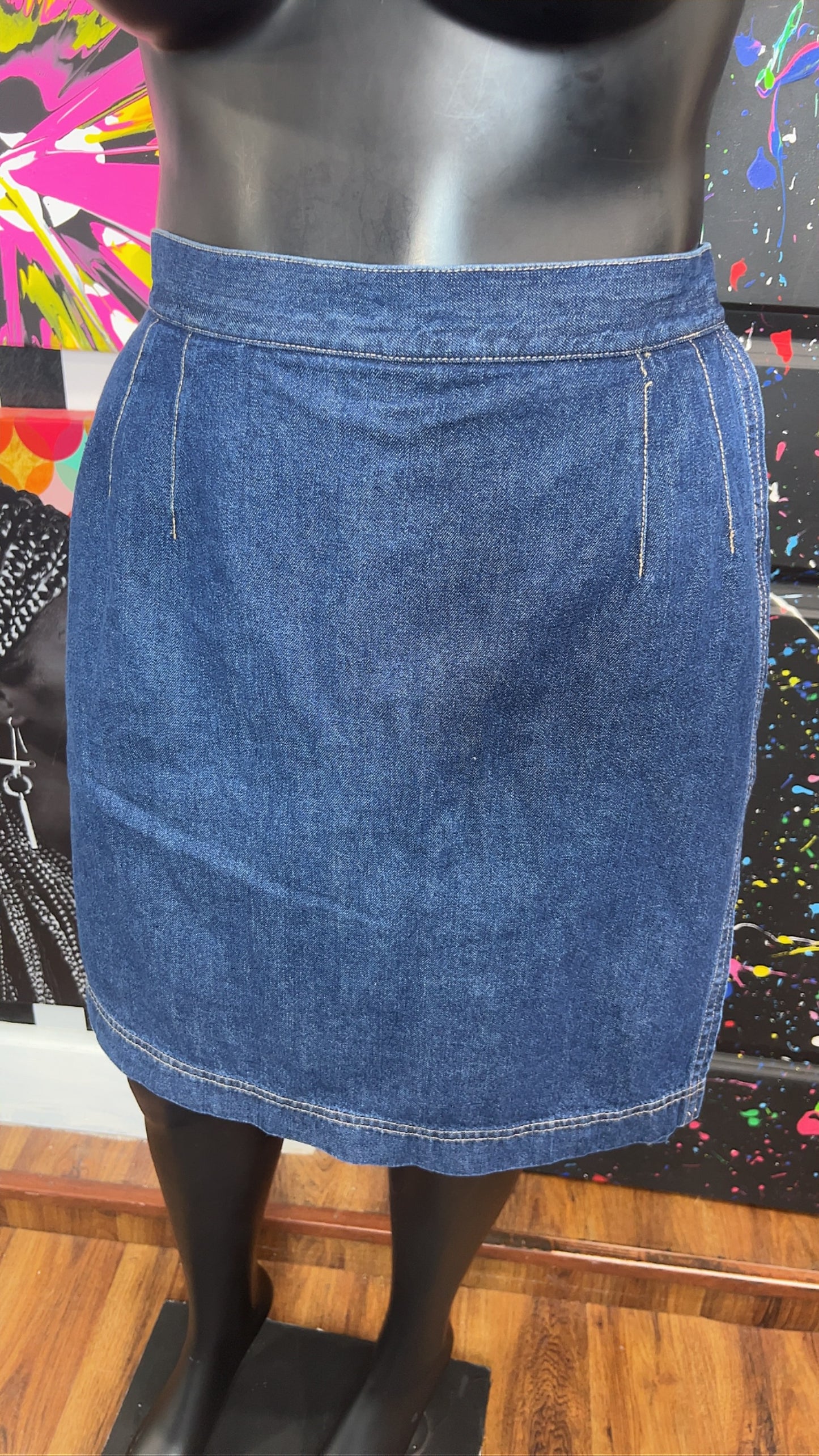 Vintage Dark Wash Denim Skort (20)