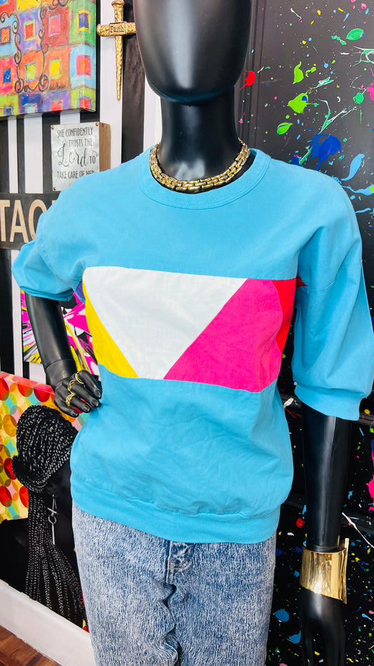 Vintage Colorblock Blouse (12)